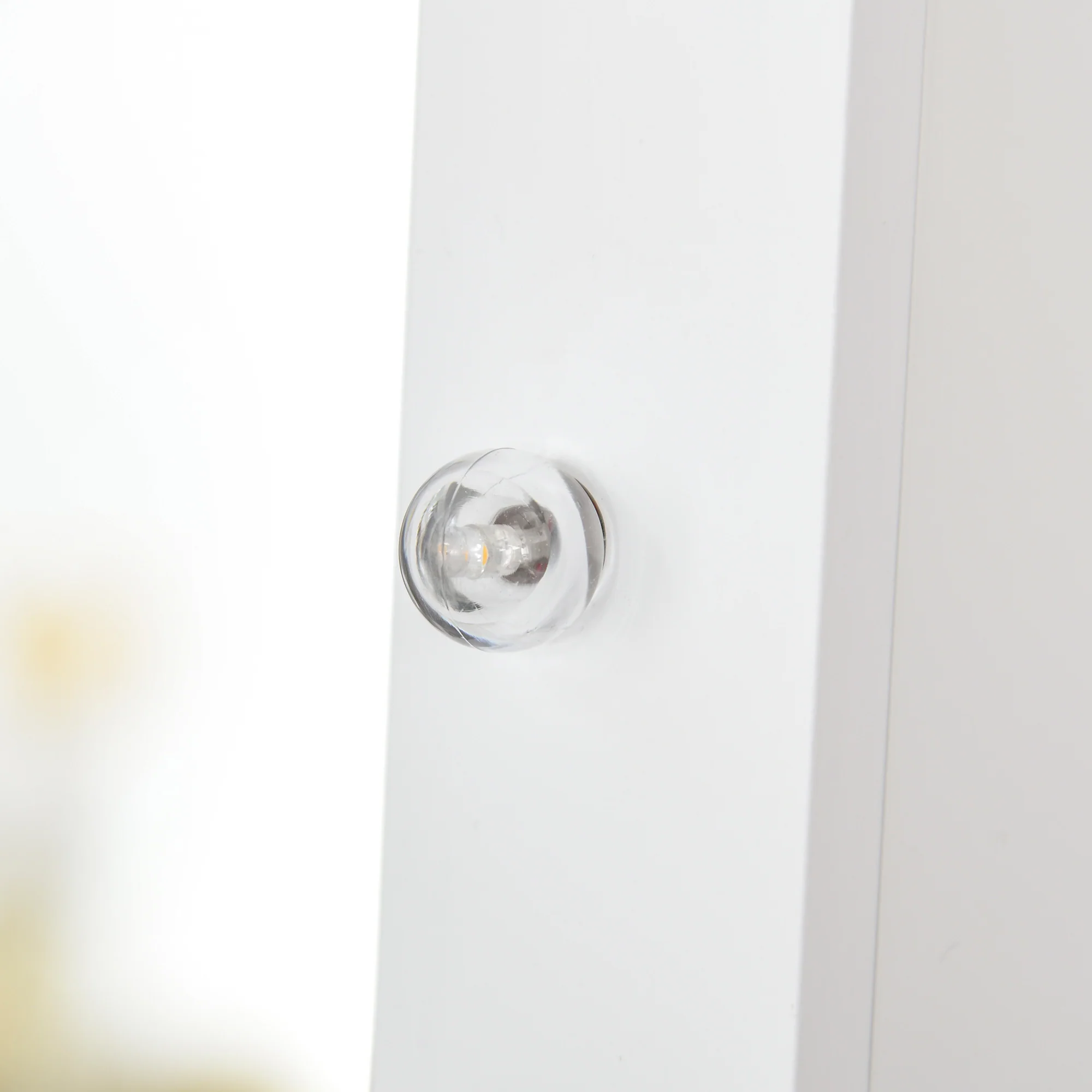 Armoire à bijoux armoire de rangement sur pieds bo?te à bijoux avec miroir multi-rangements éclairage LED blanc - Image 10