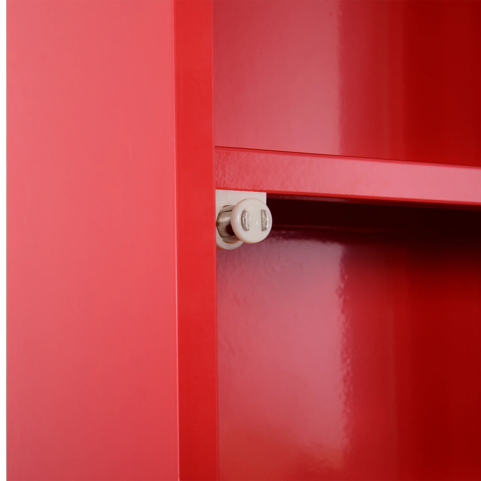 Armoire à Pharmacie 3 étagères 4 Niveaux verrouillable Porte Verre trempé dépoli Logo Croix 30L x 12l x 60H cm Acier Rouge - Image 10
