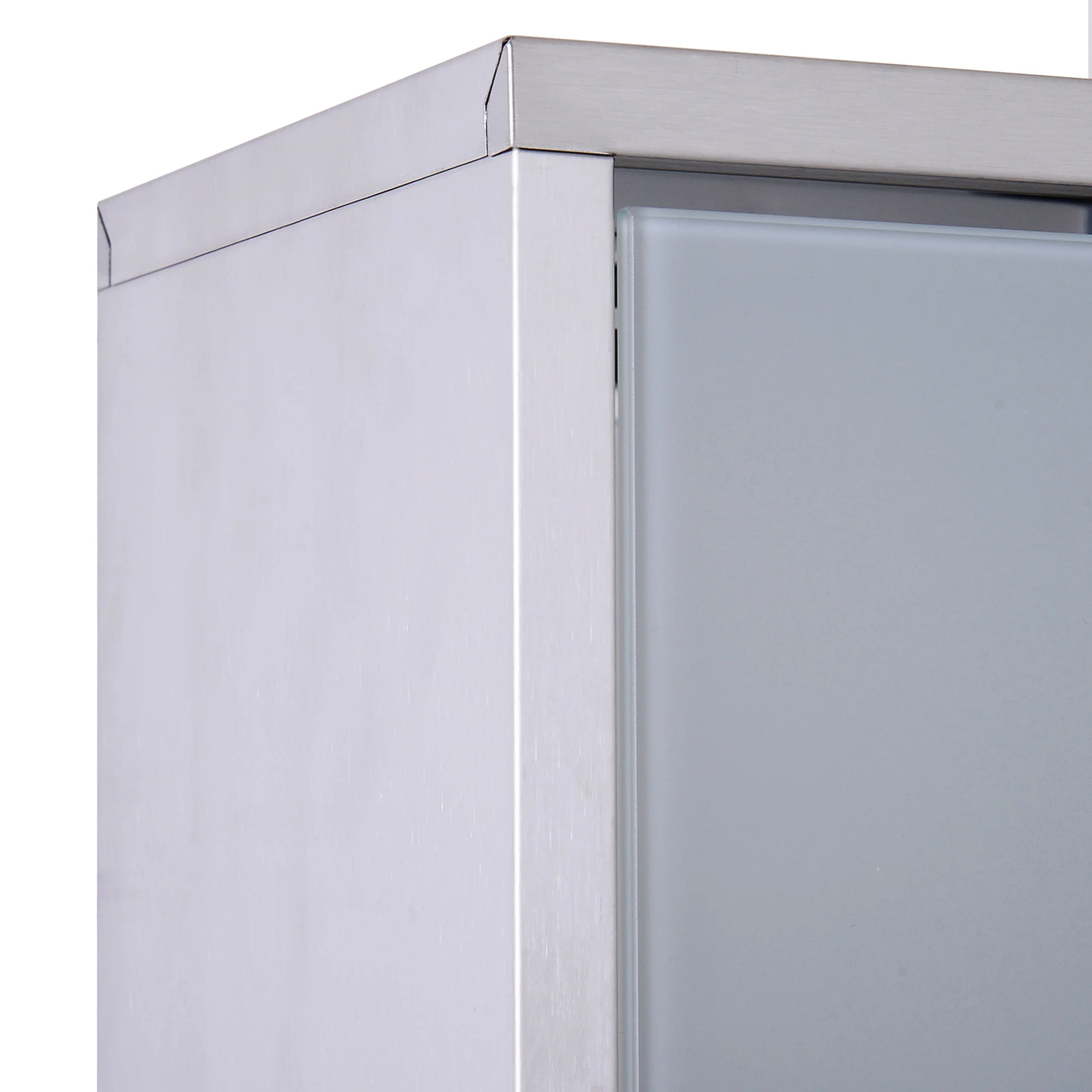 Armoire à pharmacie murale à 3 niveaux en acier inoxydable avec porte verrouillable en verre avec 2 clés étagères de rangement argent - Image 10