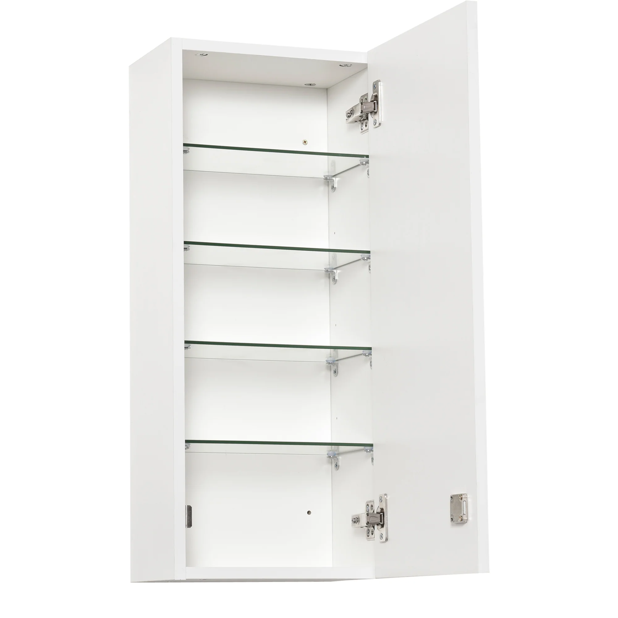 Armoire à pharmacie murale avec serrure, 5 étagères et tablettes réglables, bois et verre, blanc, 30x20x70cm - Image 10