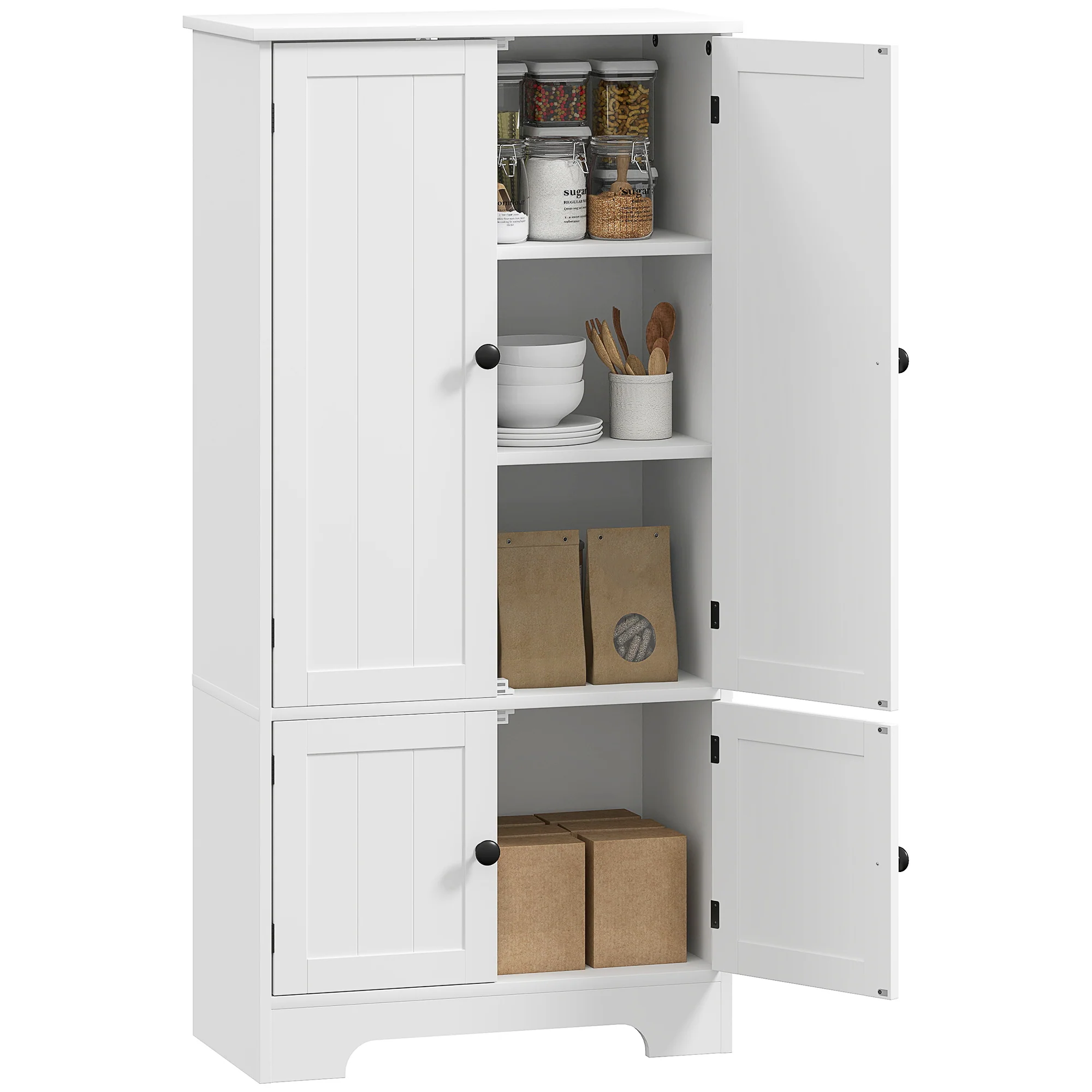 Armoire de cuisine buffet cuisine meuble de rangement avec placards et étagères réglables pour salle à manger, salon, 58,2 x 30 x 123 cm, blanc - Image 11
