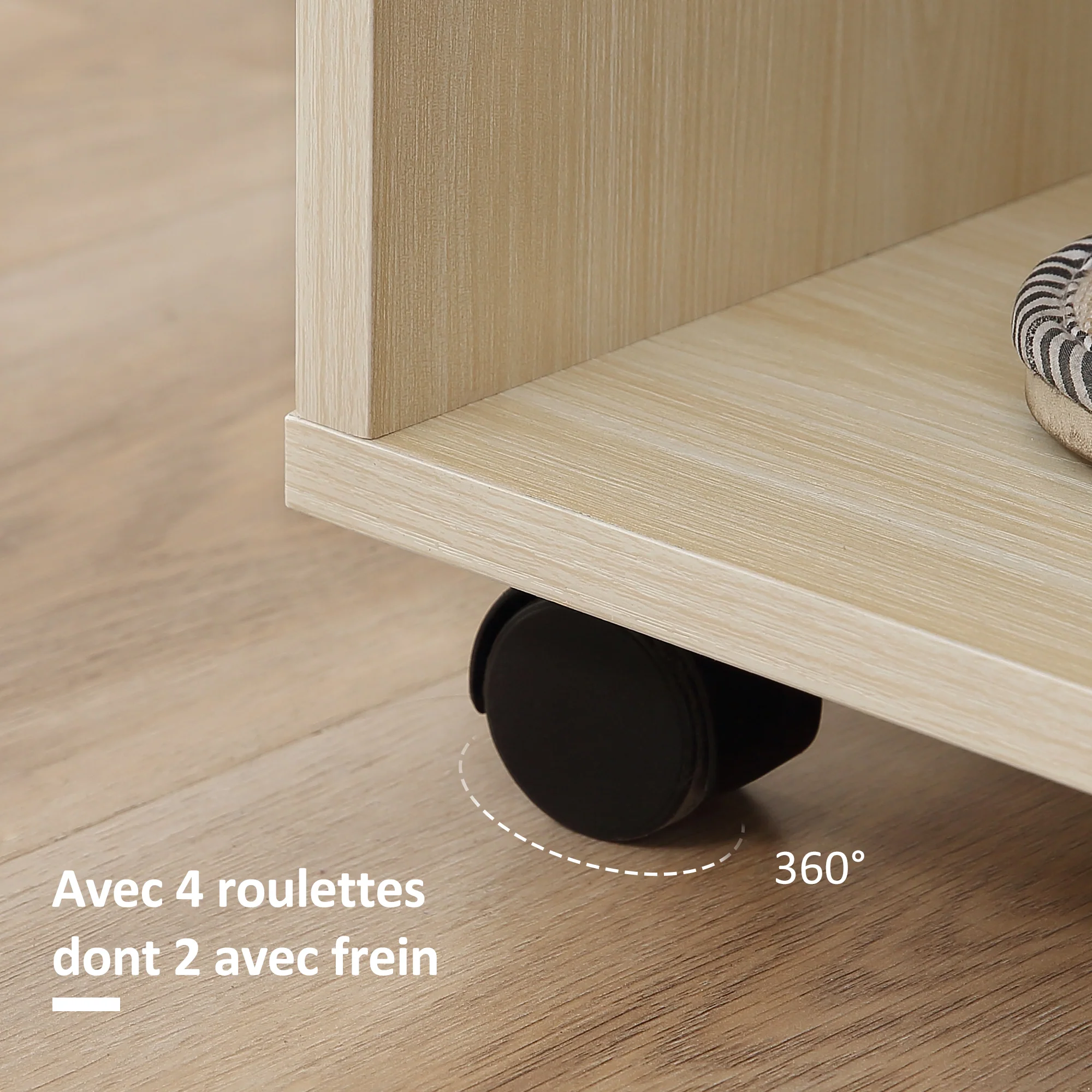 Armoire penderie Armoire de Rangement Mobile Panneaux de Particules Coloris chêne Clair - Image 6