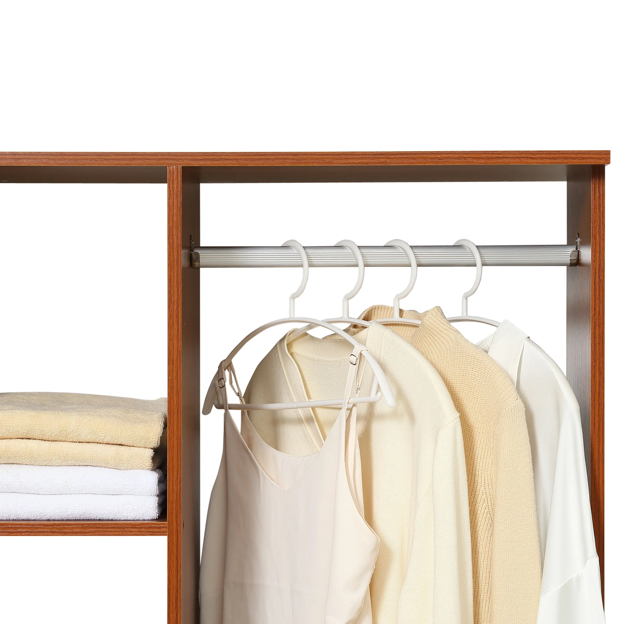 Armoire penderie Armoire de Rangement Mobile Panneaux de Particules Coloris Noyer - Image 10