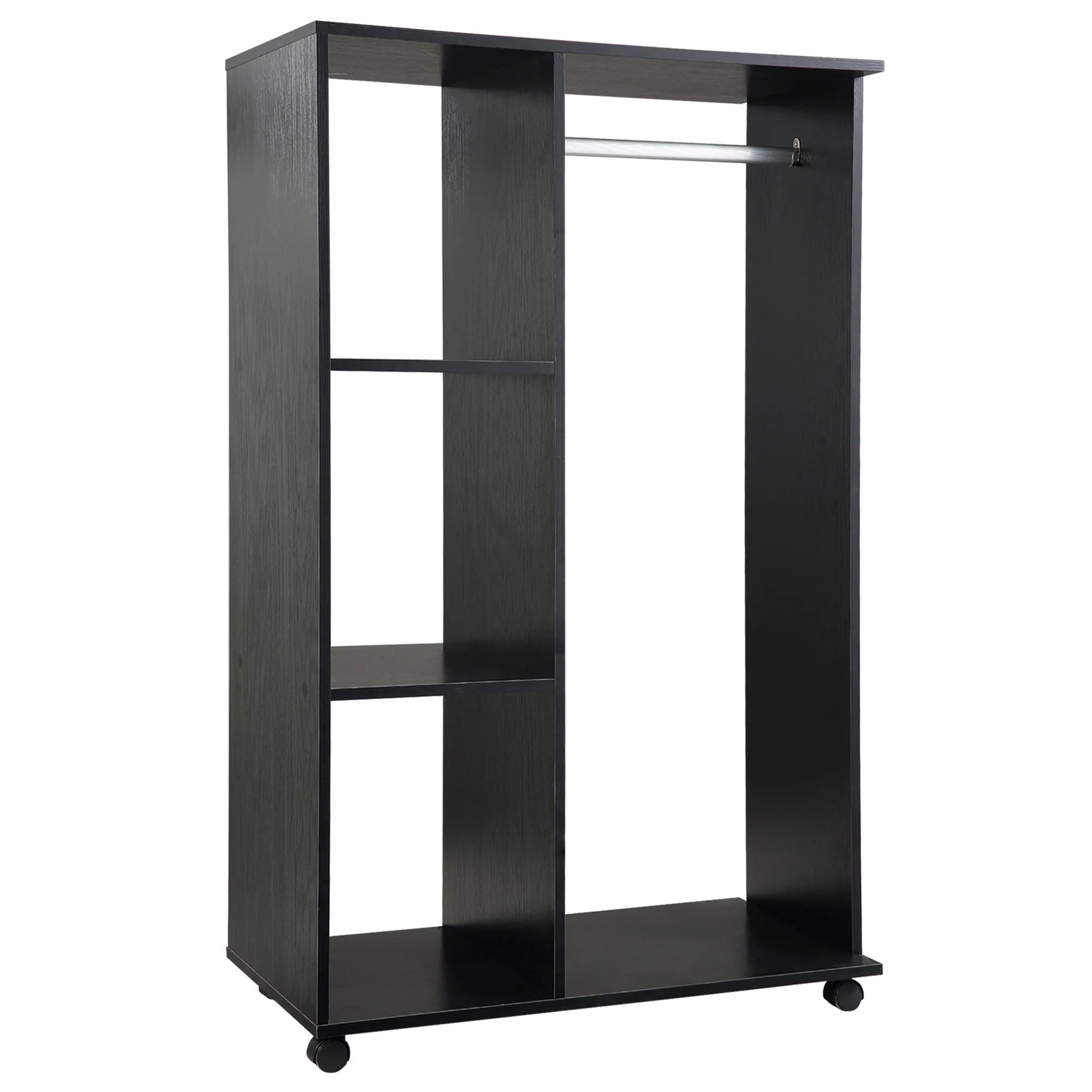 Armoire penderie Armoire de Rangement Mobile Panneaux de Particules Noir - Image 11