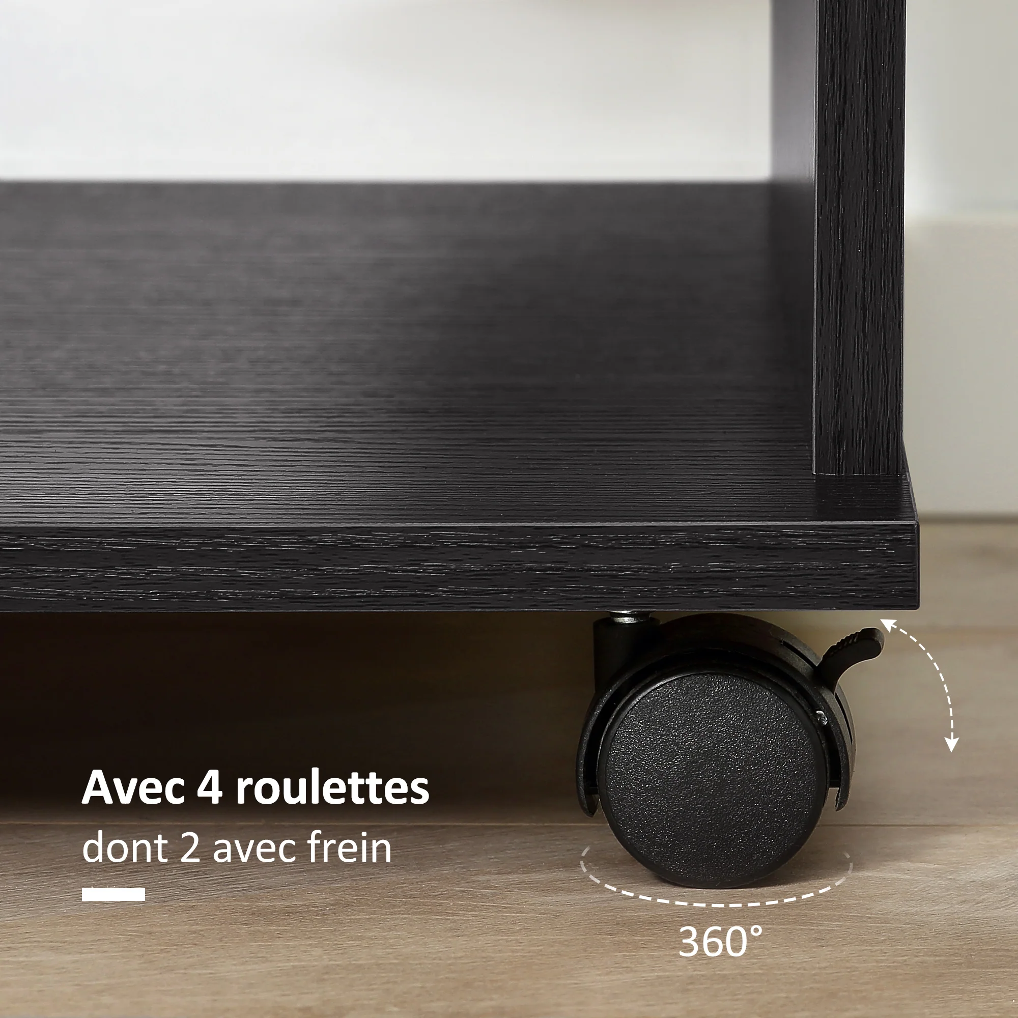 Armoire penderie Armoire de Rangement Mobile Panneaux de Particules Noir - Image 6