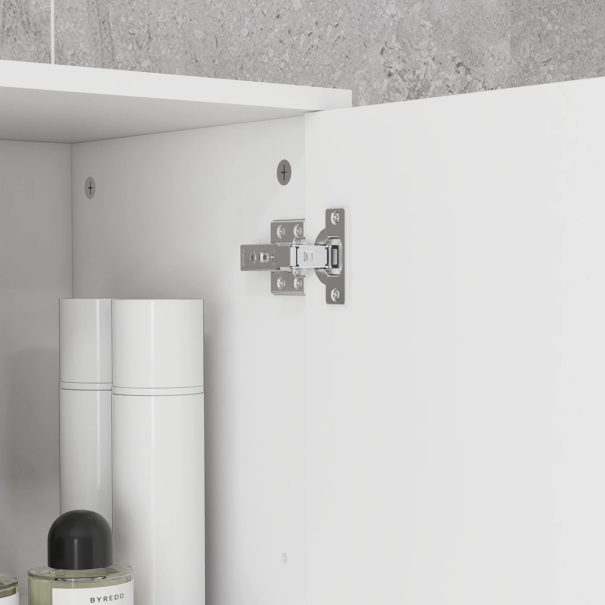 Armoire salle de bain haute, meuble de rangement colonne, placards, tiroir, étagères réglables, niches ouvertes, grand meuble étroit pour toilette, petits espaces, 30x30x180cm, blanc brillant - Image 10