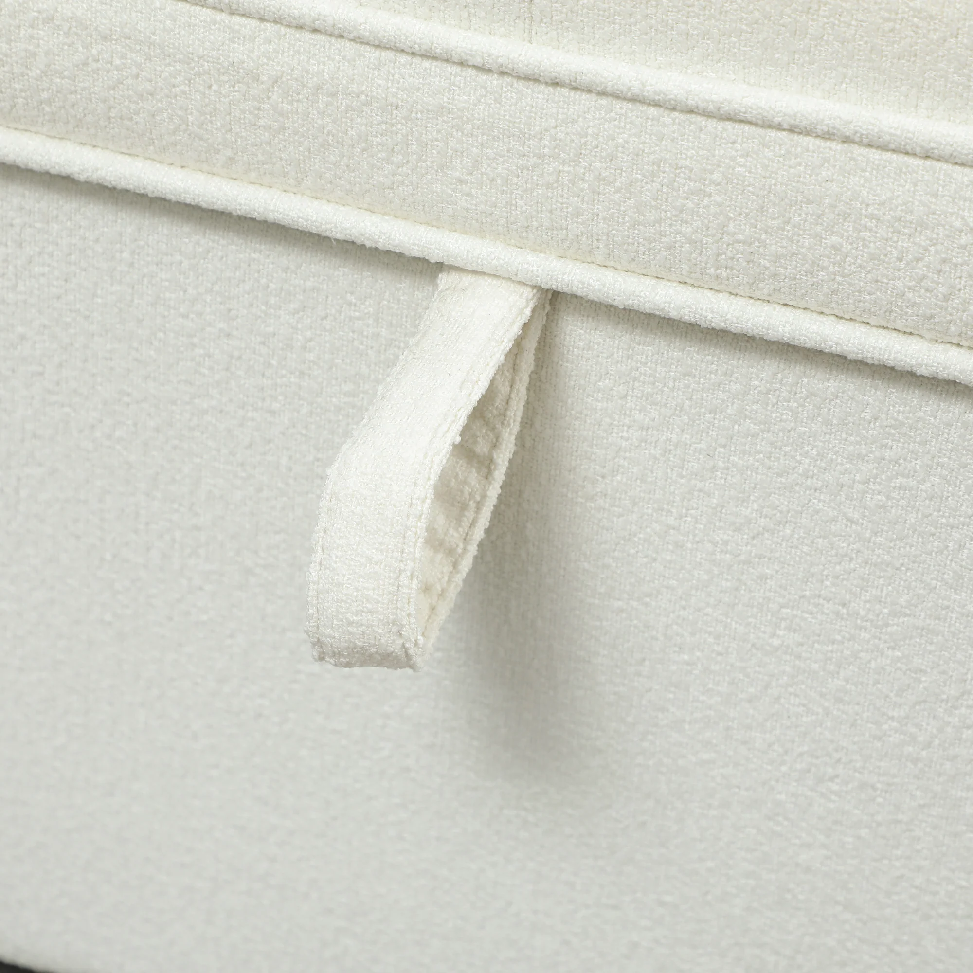Banc de rangement 112L banquette bout de lit coffre de rangement avec siège capitonné, tissu de lin, pour salon, chambre, entrée, 120 x 40 x 48 cm, crème - Image 10