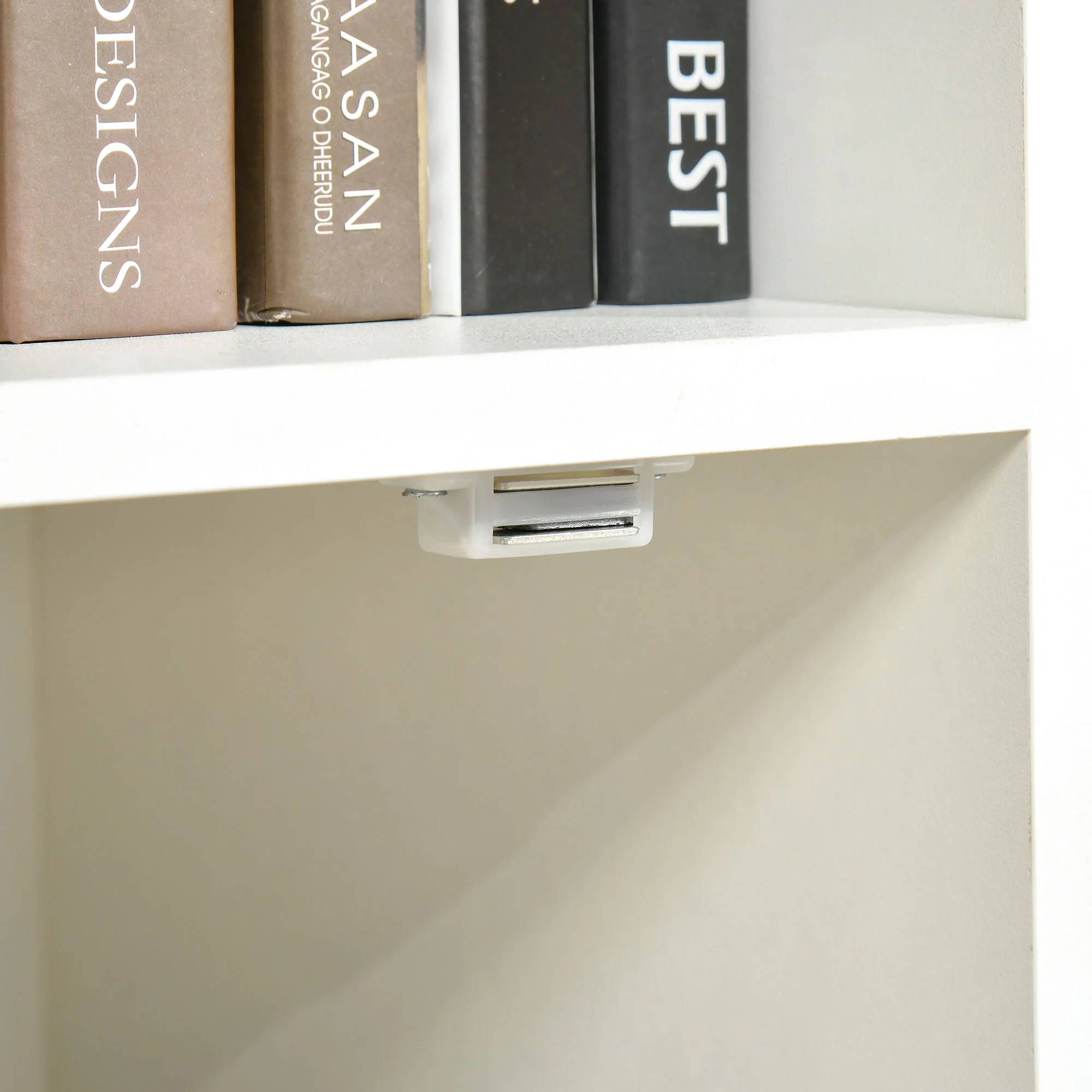 Bibliothèque étagère Rangement Colonne pour Salon, Salle de Bain Blanc en Bois dim. 40L x 30l x 130H cm - Image 10