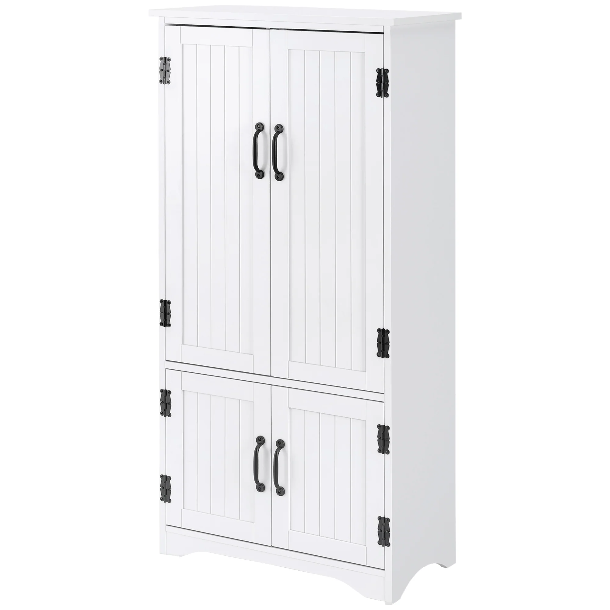 Buffet de cuisine armoire de cuisine contemporaine multi-rangements 2 placards 3 étagères MDF panneaux particules blanc - Image 11