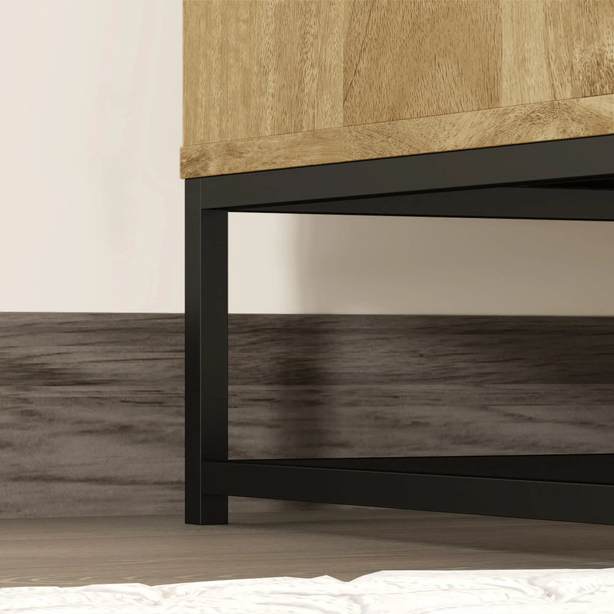 Buffet salon meuble de rangement style moderne avec placard à 2 portes, étagère réglable - buffet salle à manger et salon, 80 x 40 x 78 cm, bois naturel - Image 10