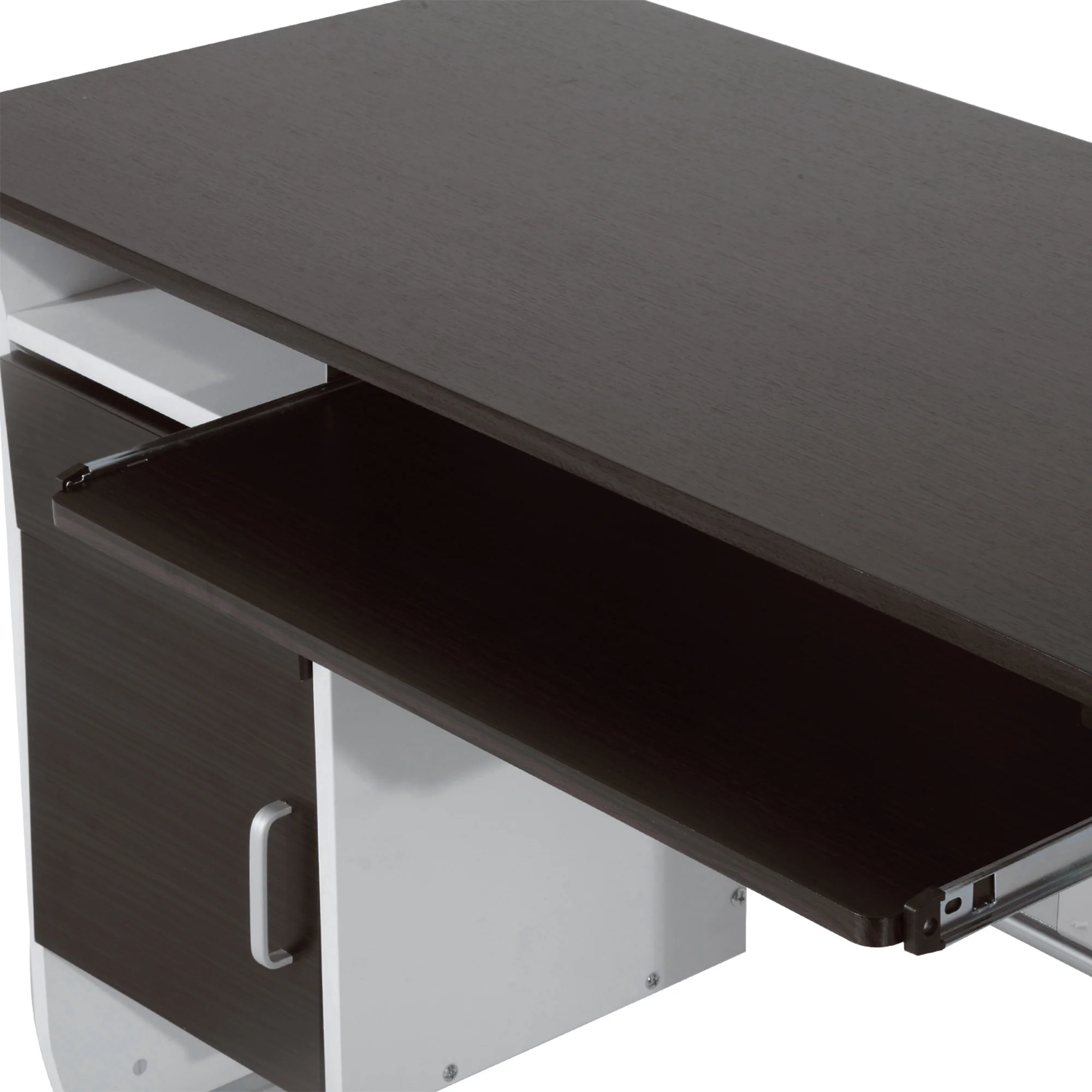 Bureau informatique design 100L x 52l x 75h cm brun noir et blanc - Image 9
