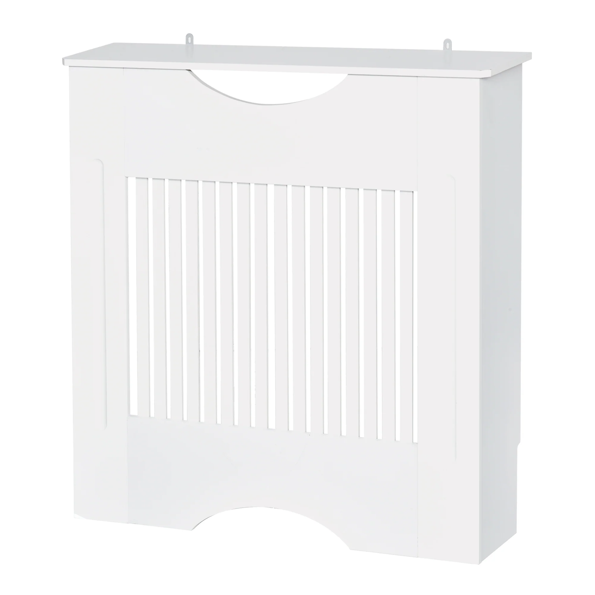 Cache-radiateur à lattes Couvercle de Radiateur en bois Design contemporain pour Salon Salle de Séjour Chambre 78 x 19 x 82 cm Blanc