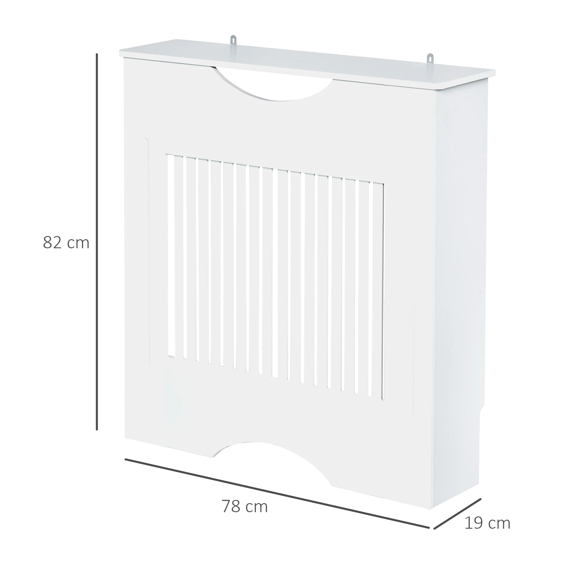 Cache-radiateur à lattes Couvercle de Radiateur en bois Design contemporain pour Salon Salle de Séjour Chambre 78 x 19 x 82 cm Blanc - Image 4