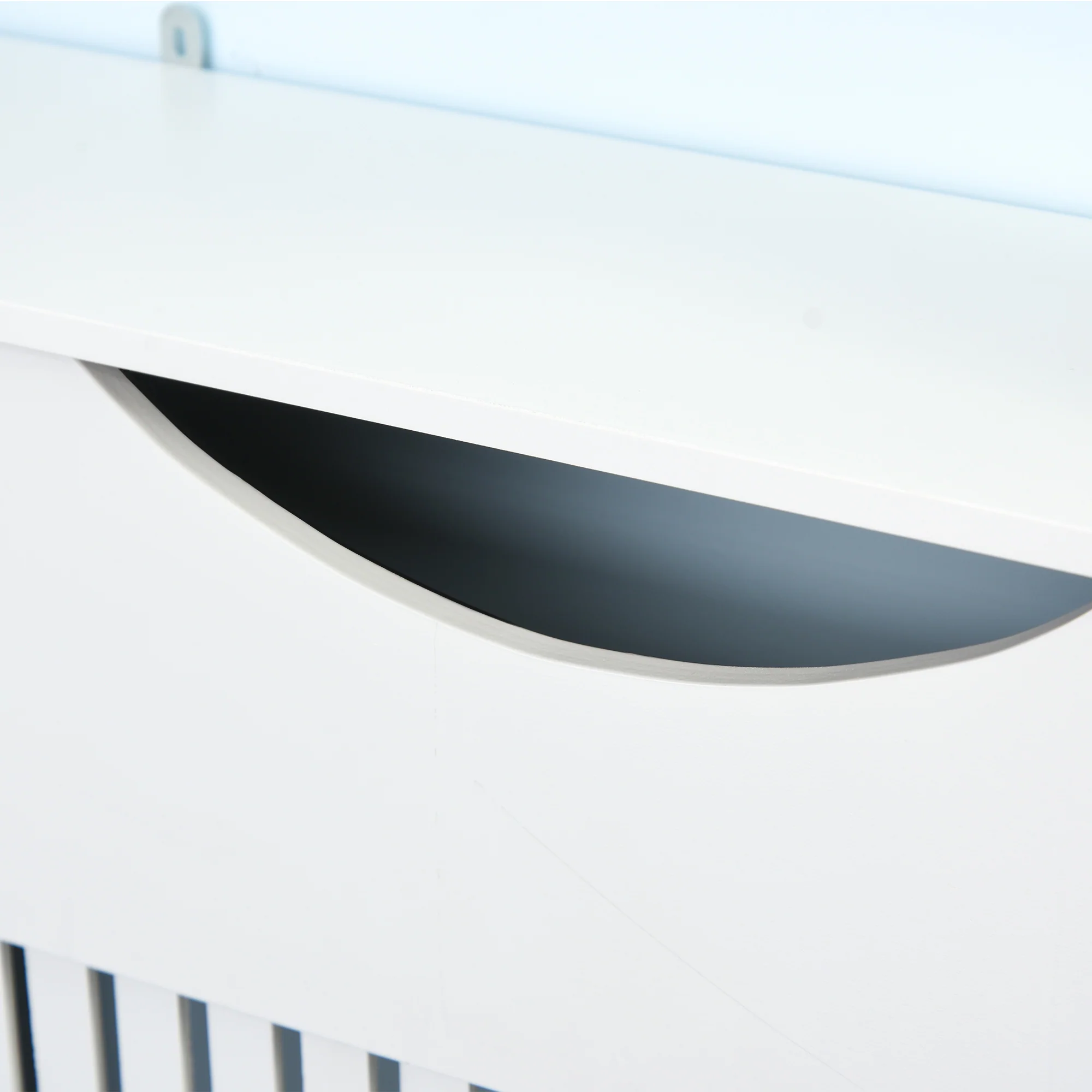 Cache-radiateur à lattes Couvercle de Radiateur en bois Design contemporain pour Salon Salle de Séjour Chambre 78 x 19 x 82 cm Blanc - Image 9