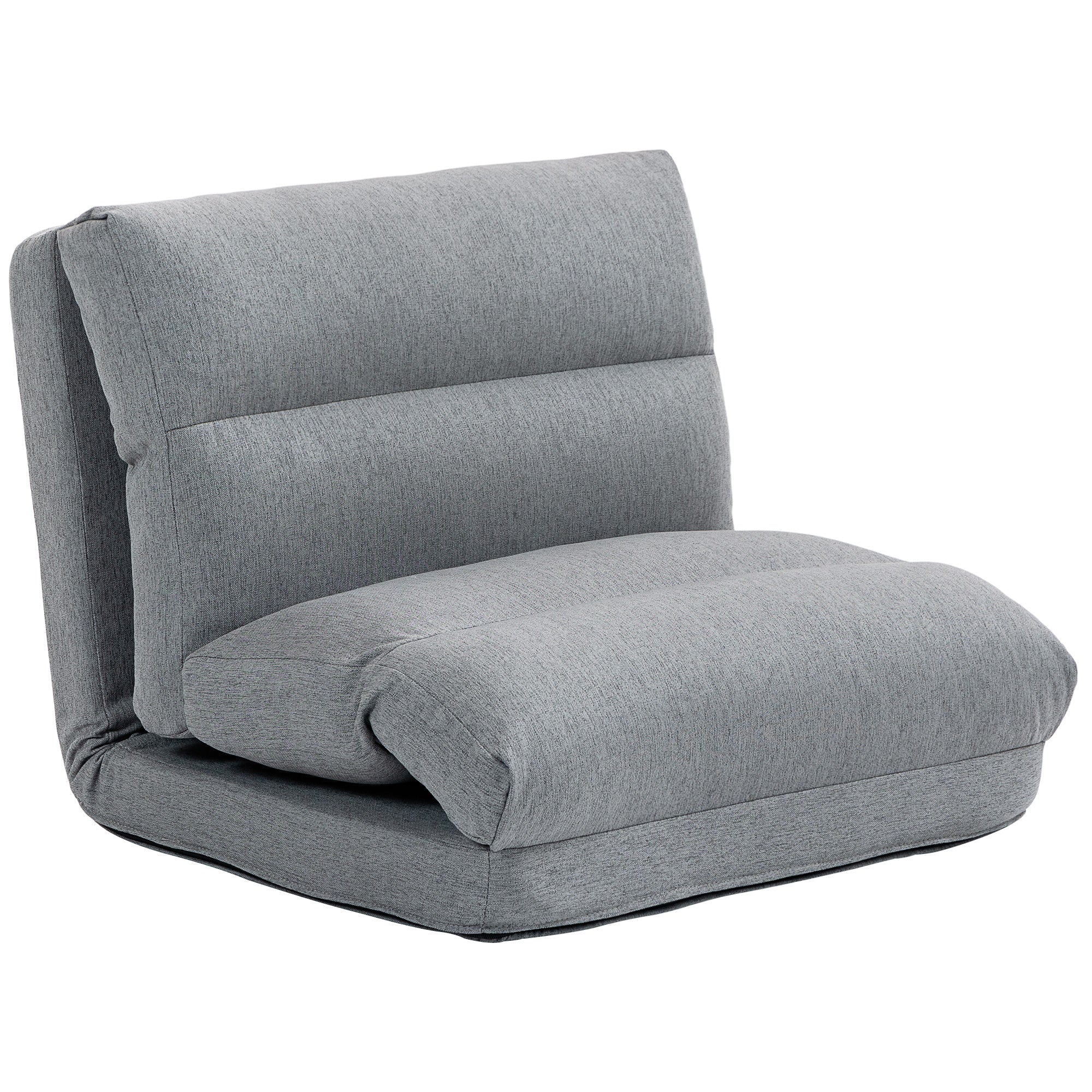 Canapé paresseux chauffeuse 1 place fauteuil paresseux convertible en lit fauteuil salon avec dossier inclinable sur 5 positions, charge 120 Kg, pour salon chambre et bureau, 70x72x56 cm, gris - Image 11