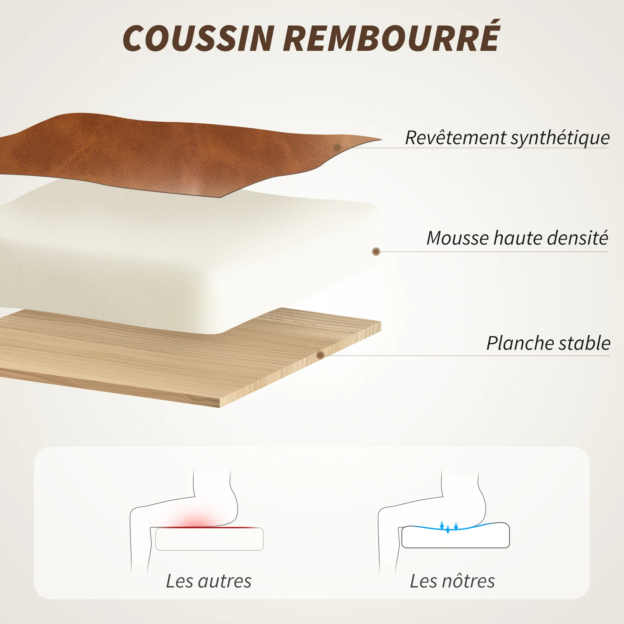 Chaise de bureau, fauteuil de bureau, fonction basculante, hauteur réglable, assise pivotante, avec accoudoirs roulettes, capacité 120 kg, marron - Image 6