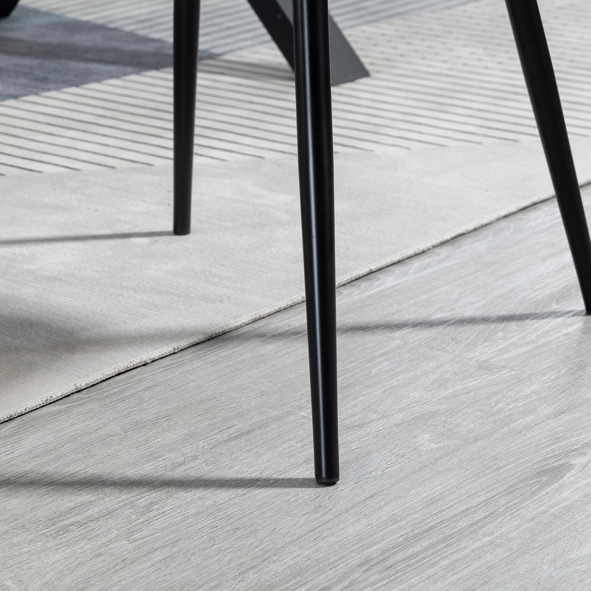 Chaises de Salle à Manger Chaises de Visiteur Design scandinave - Lot de 2 chaises - Pieds effilés métal Noir - Assise Dossier accoudoirs ergonomiques Lin Noir - Image 10