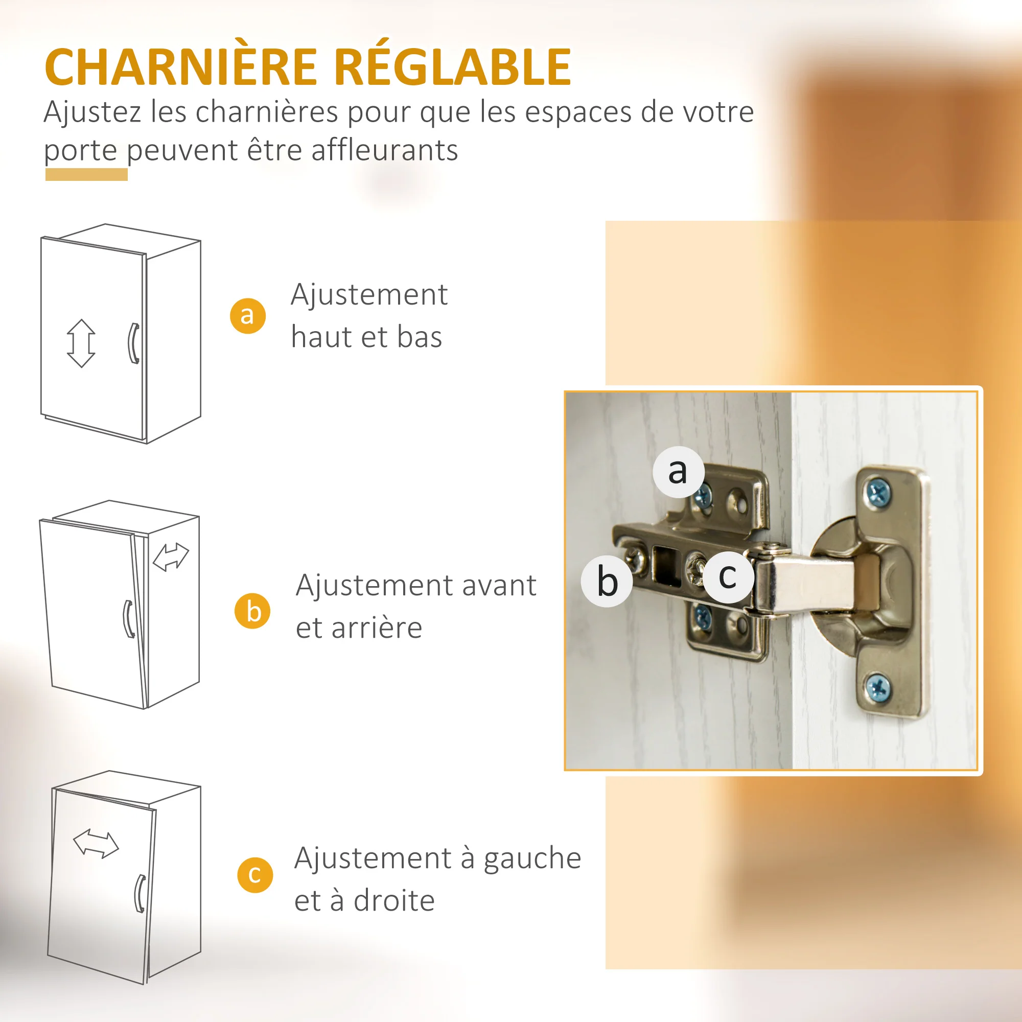 Chariot desserte micro-ondes placard 2 portes - dim. 60,4L x 40,3l x 97H cm - blanc - Image 8