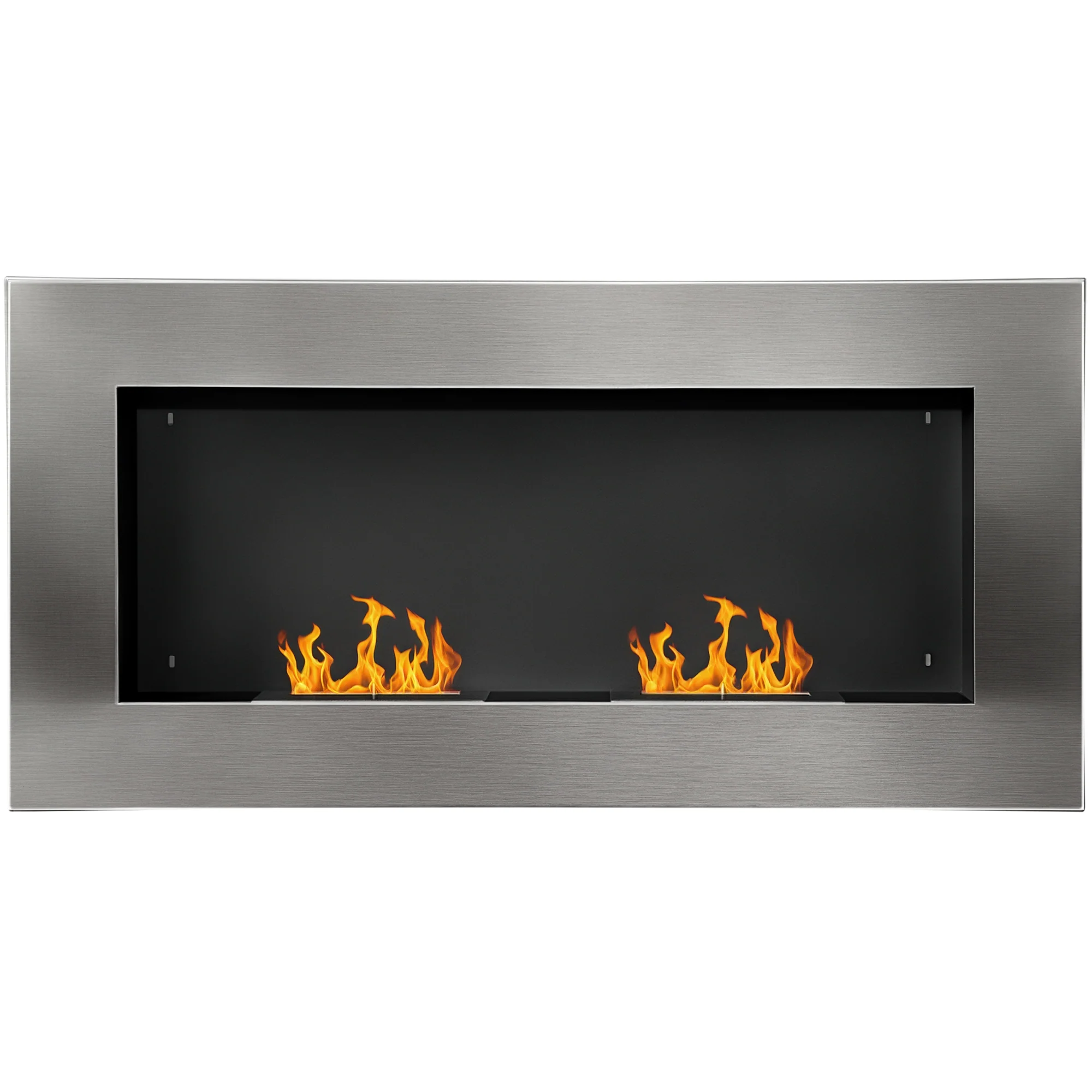 Cheminée bioéthanol Murale encastrable brûleur 2 x 0,9 L, environ 3 h de durée de combustion 110L x 14l x 54H cm Couverture 25-30 m² Acier inox - Image 11