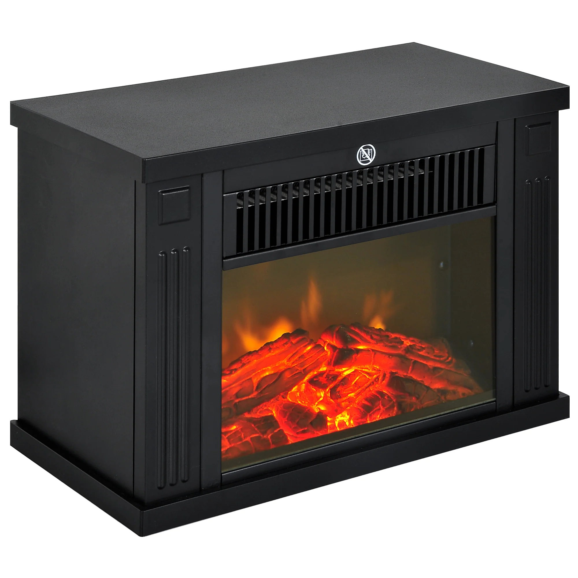 Cheminée électrique à Effet de Flamme poêle Style Contemporain Thermostat 600-1200 W Noir - Image 11