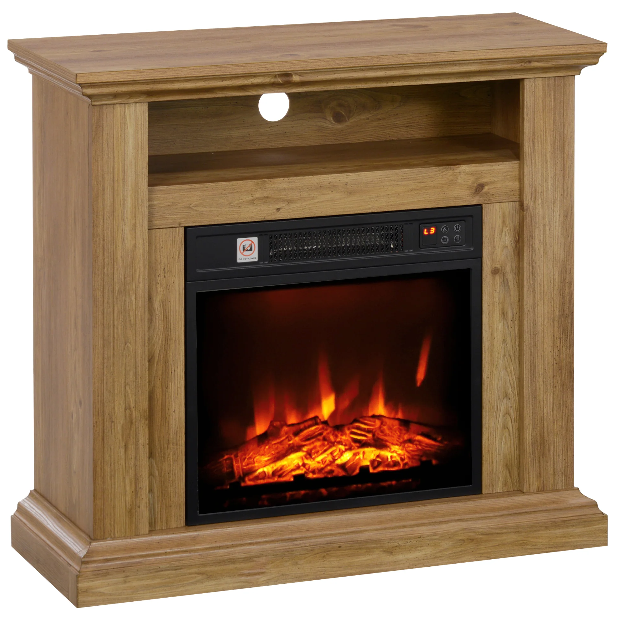 Cheminée électrique, effet flamme 3D, chauffage 1800W, luminosité réglable, télécommande, minuterie, cheminée décorative, sécurité renforcée, 81,5 x 30 x 76,2 cm, brun effet bois - Image 2