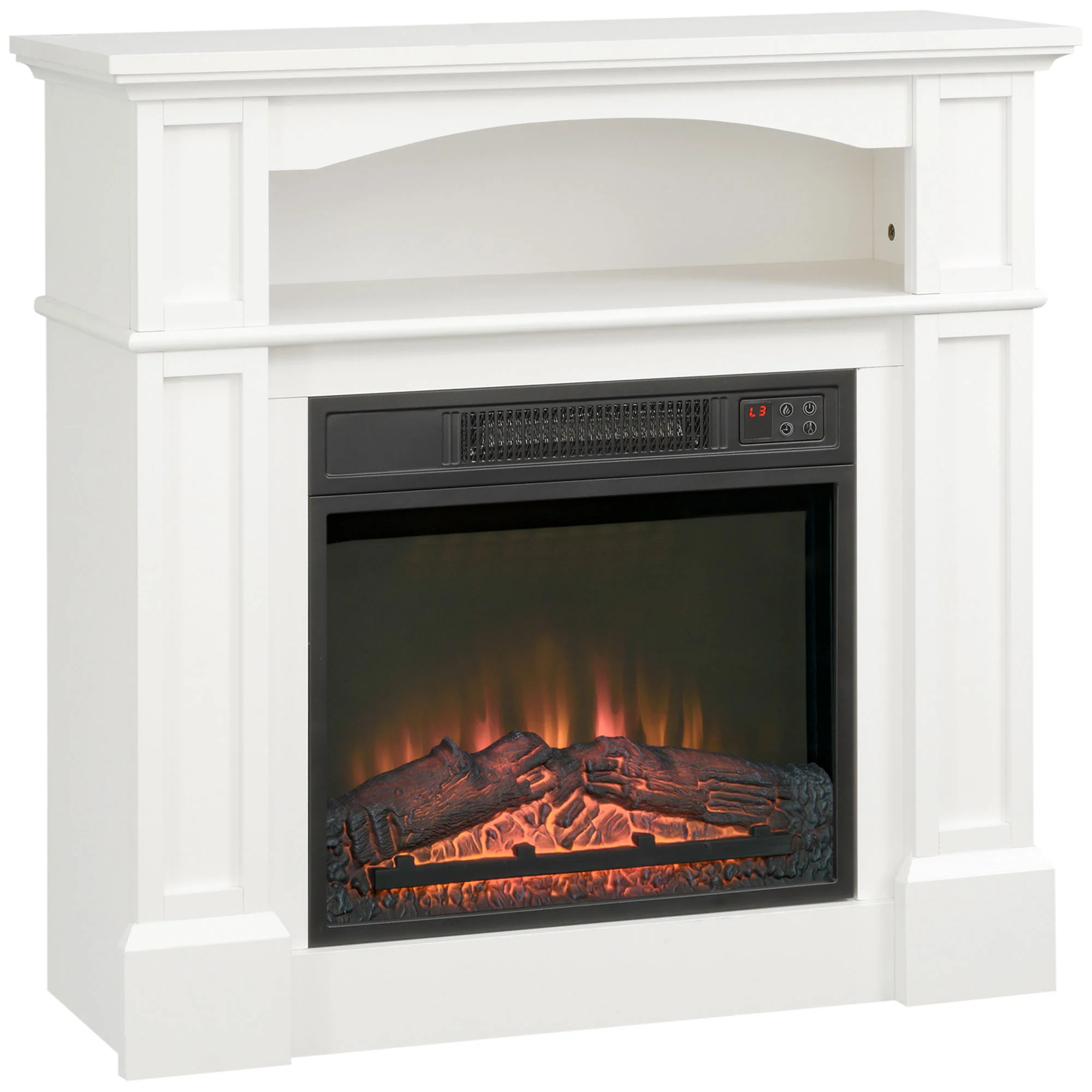 Cheminée électrique effet flammes LED luminosité réglable avec télécommande - 1800 W - 80,5 x 32,3 x 80,5 cm - Image 10