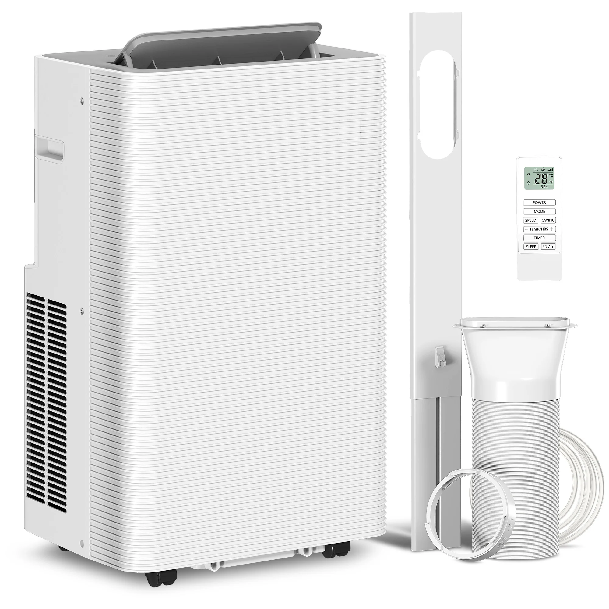 Climatiseur mobile 12000 BTU, climatiseur portable 4 en 1, refroidissement, déshumidificateur, ventilateur, mode nuit, télécommande, minuteur 24H, oscillation, 3 vitesses, pièces 35m2, classe A - Image 12