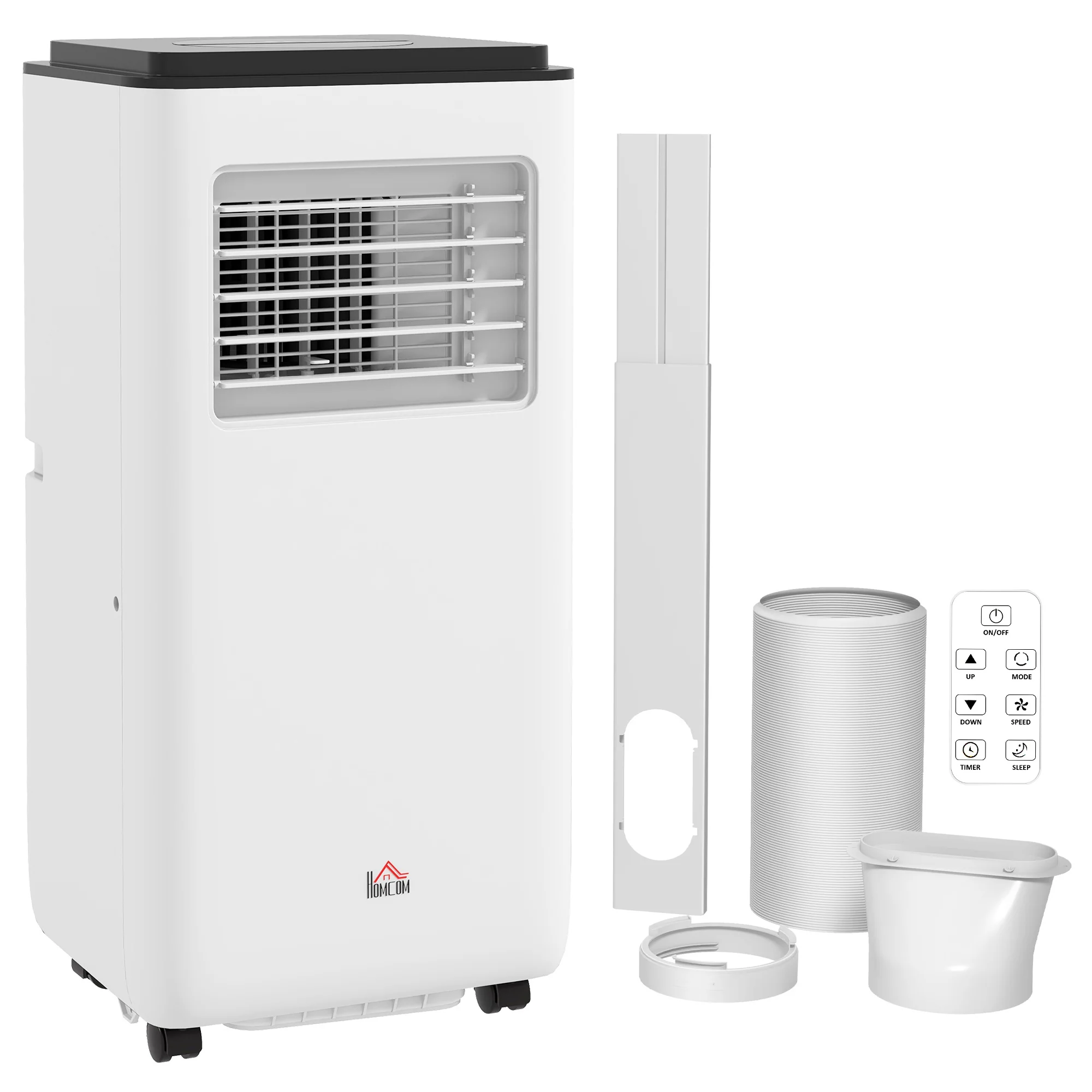 Climatiseur mobile 7000BTU 2kW, climatiseur portable 5 en 1 refroidissement, déshumidificateur, ventilateur, auto, mode nuit, télécommande, 2 vitesses, minuteur 24H, écran LED, 25m², classe A - Image 12