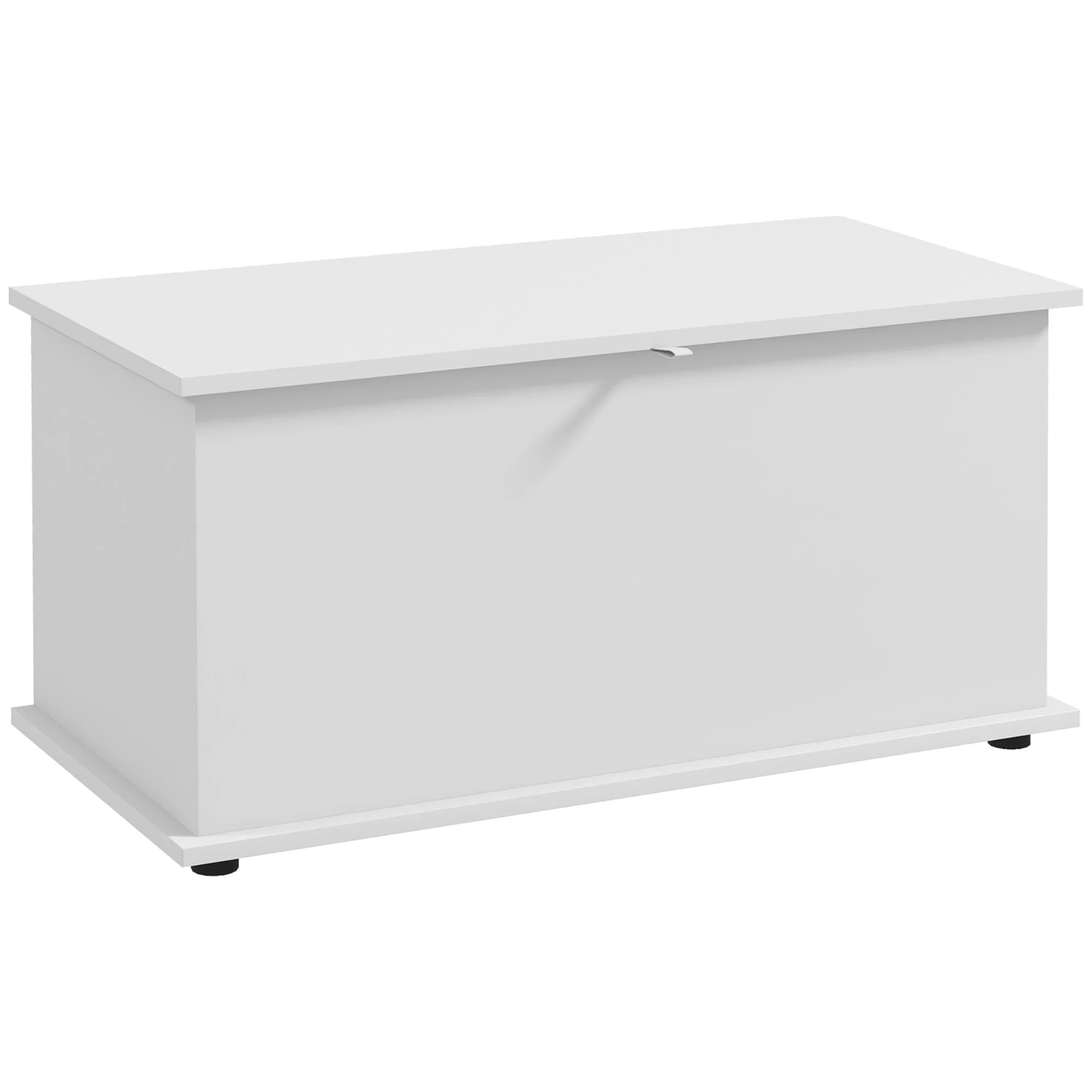 Coffre de rangement, banc de rangement avec couvercle rabattable et charnières de sécurité, banc chaussures, meuble d'entrée, couloir, chambre, salon, 80 x 40 x 40 cm, blanc - Image 2