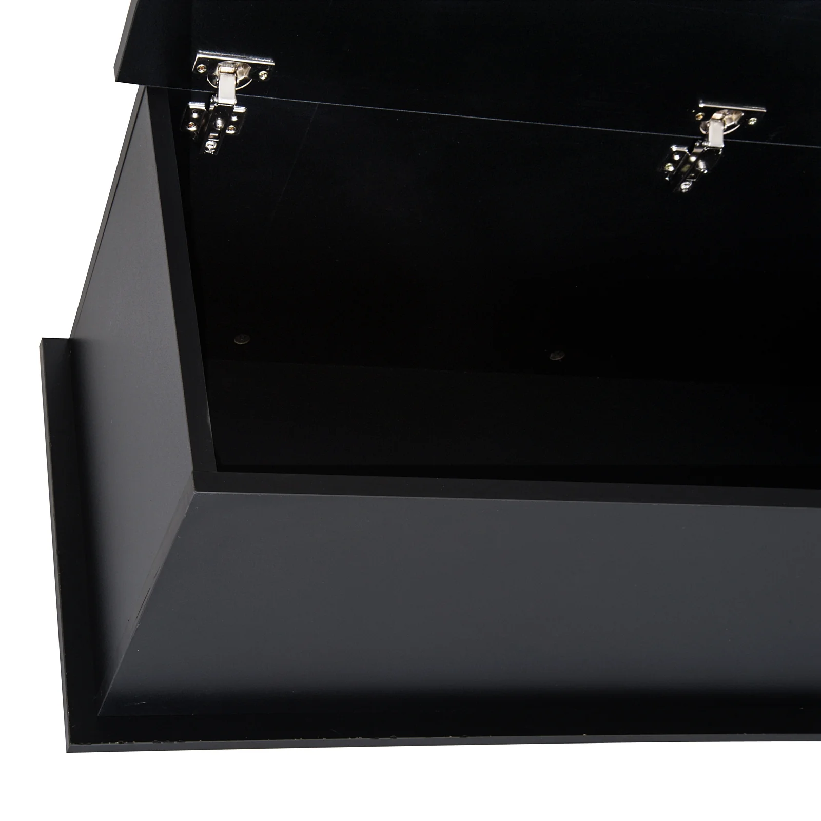 Coffre de rangement, banc de rangement avec couvercle rabattable et charnières de sécurité, banc chaussures, meuble d'entrée, couloir, chambre, salon, 100 x 40 x 40 cm, noir - Image 9