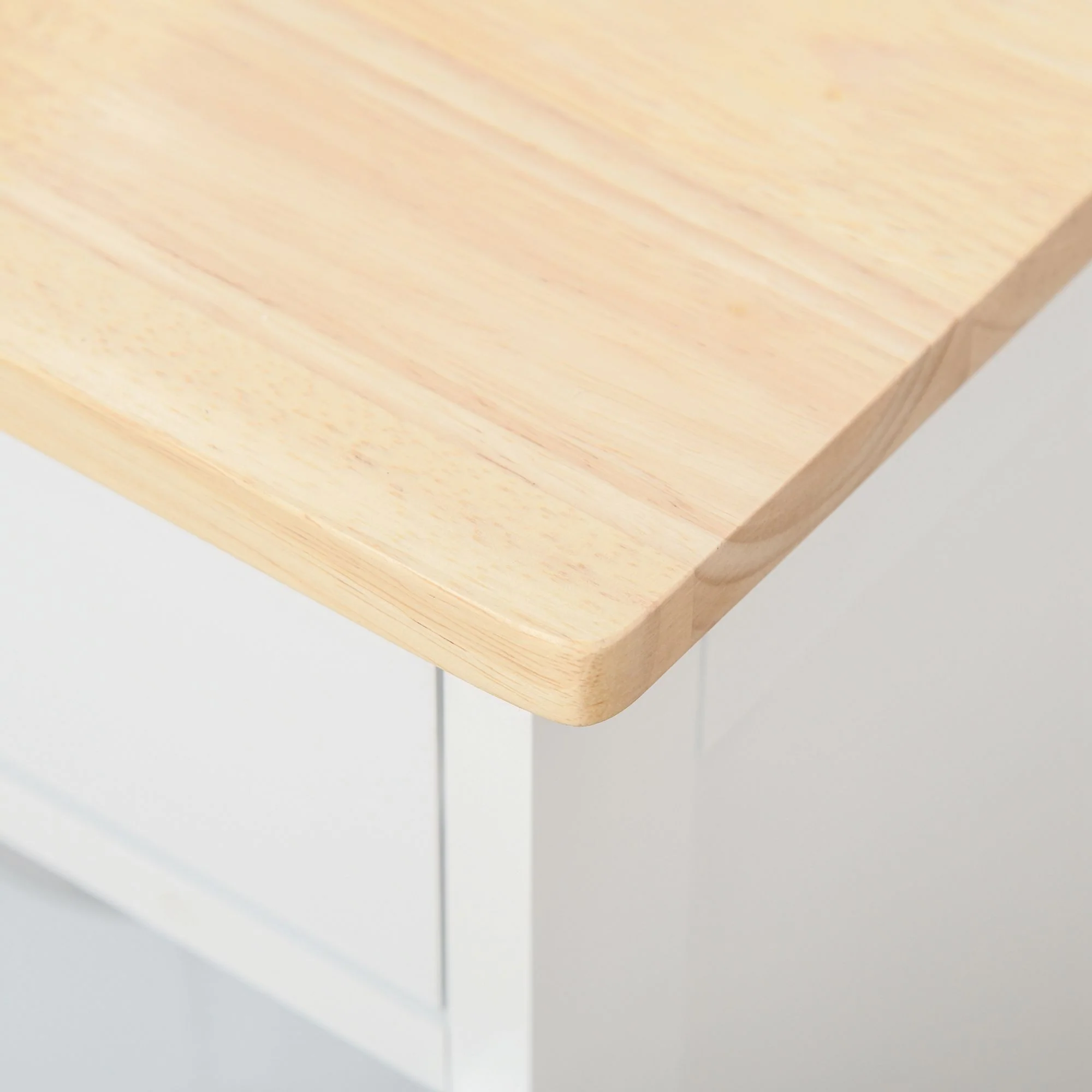 Desserte de cuisine multi rangements 2 placards tiroir casier 9 bouteilles MDF blanc plateau bois caoutchouc - Image 9
