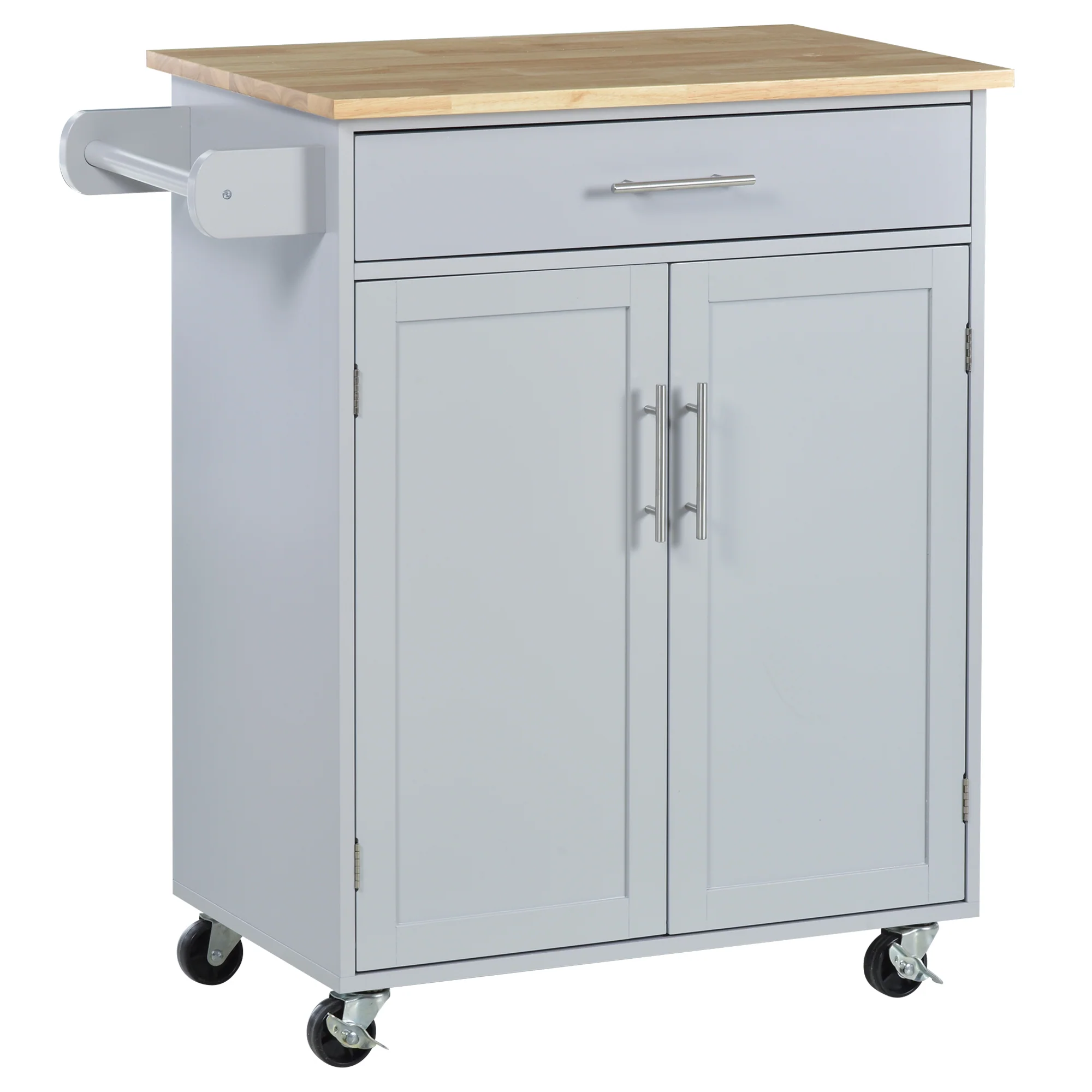 Desserte de cuisine sur roulettes chariot de service Ilot de cuisine avec tiroir de placard et porte-torchons - 83l x 45P x 91,5H cm gris - Image 11