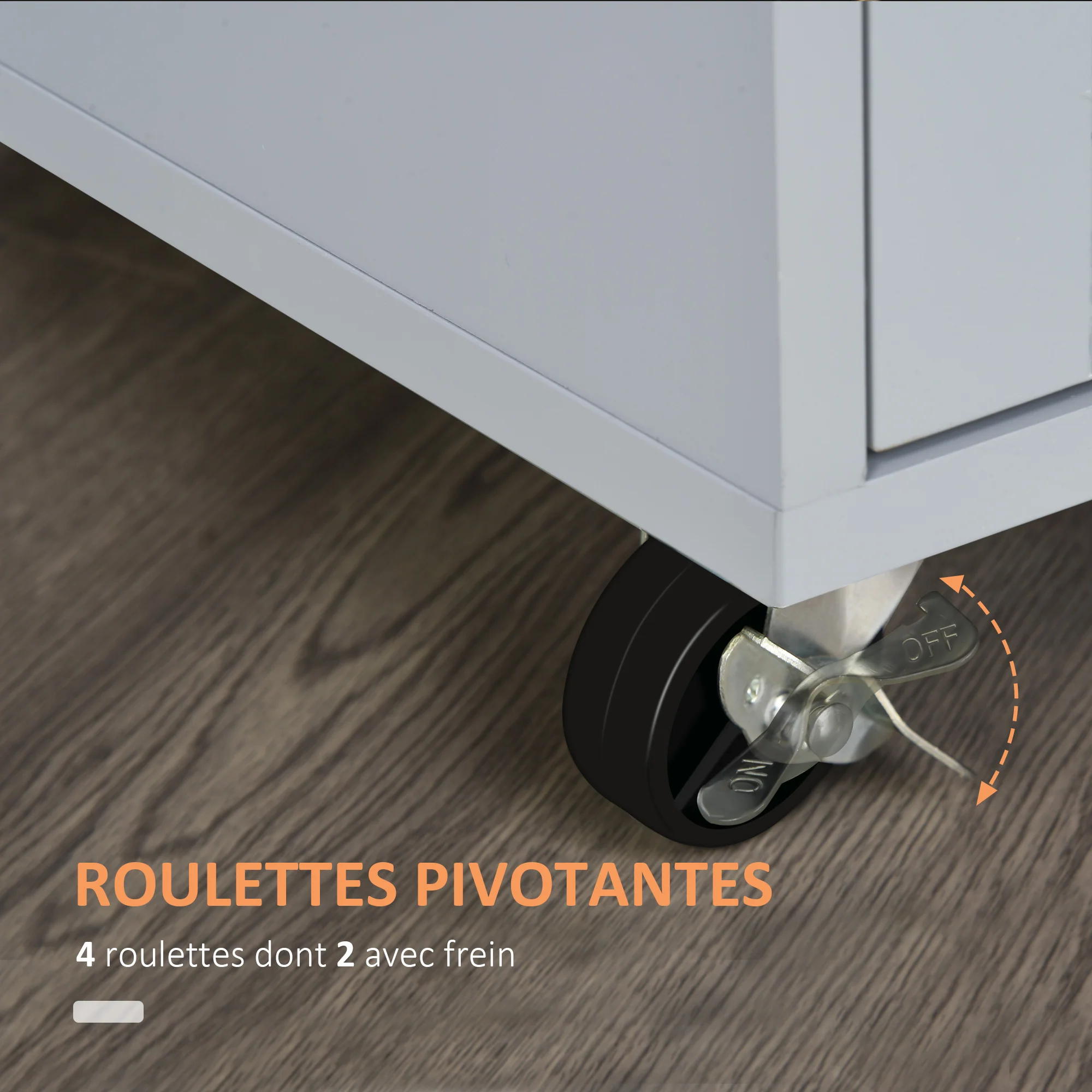 Desserte de cuisine sur roulettes chariot de service Ilot de cuisine avec tiroir de placard et porte-torchons - 83l x 45P x 91,5H cm blanc - Image 6