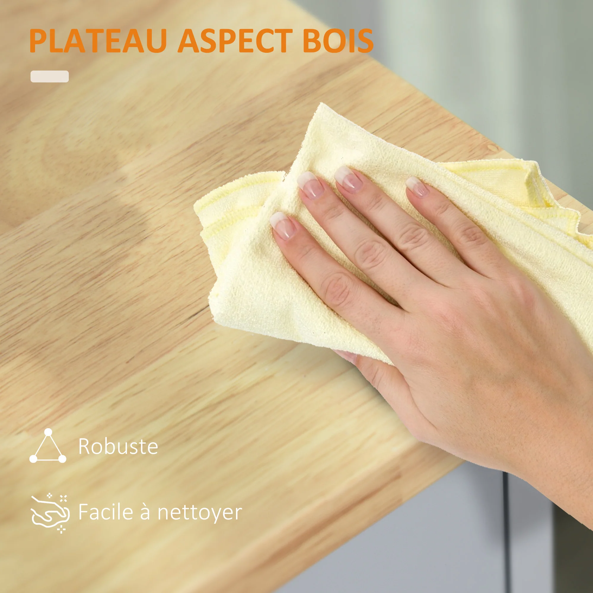 Desserte de cuisine sur roulettes chariot de service Ilot de cuisine avec tiroir de placard et porte-torchons - 83l x 45P x 91,5H cm blanc - Image 7