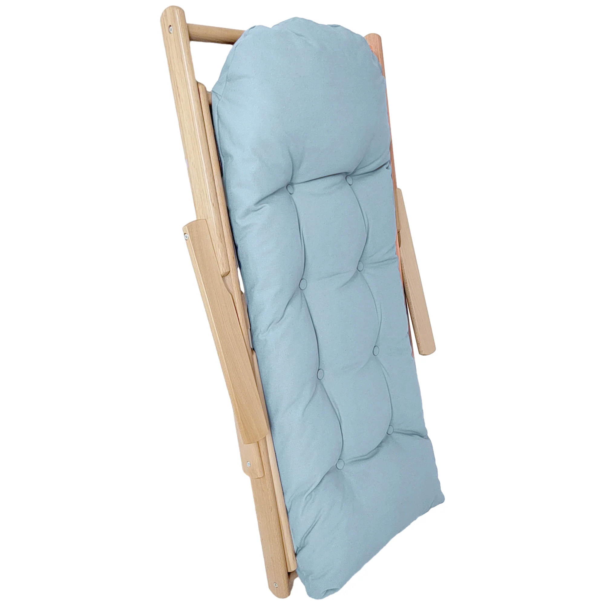 Fauteuil Chaise de Salon Pliable et inclinable en Bois Fauteuil Relax Confortable avec Coussin capitonné épais - 71 x 89 x 96 cm gris - Image 9