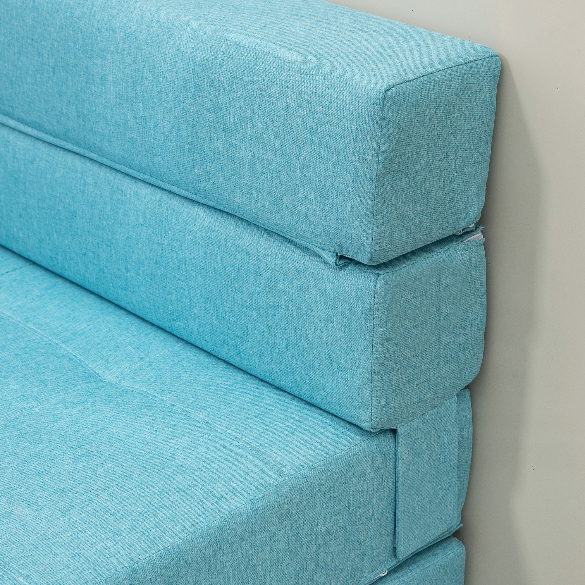 Fauteuil convertible 1 place fauteuil lit chauffeuse 1 place - coussin déhoussable inclus - chaise de sol pour invités, salon, charge 120 kg, bleu - Image 9