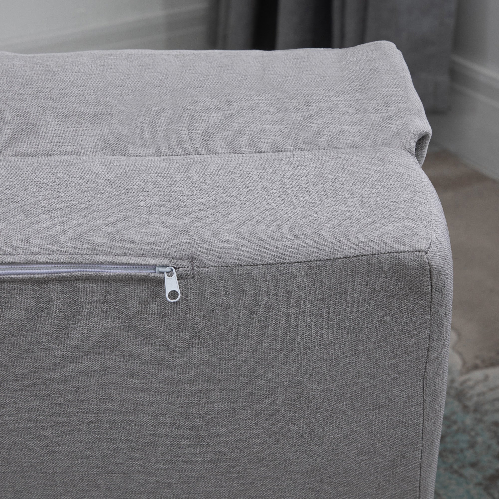 Fauteuil convertible 1 place fauteuil paresseux lit chauffeuse 1 place - coussin inclus, dossier réglable - salon, charge 120 kg, tissu lin gris clair - Image 9