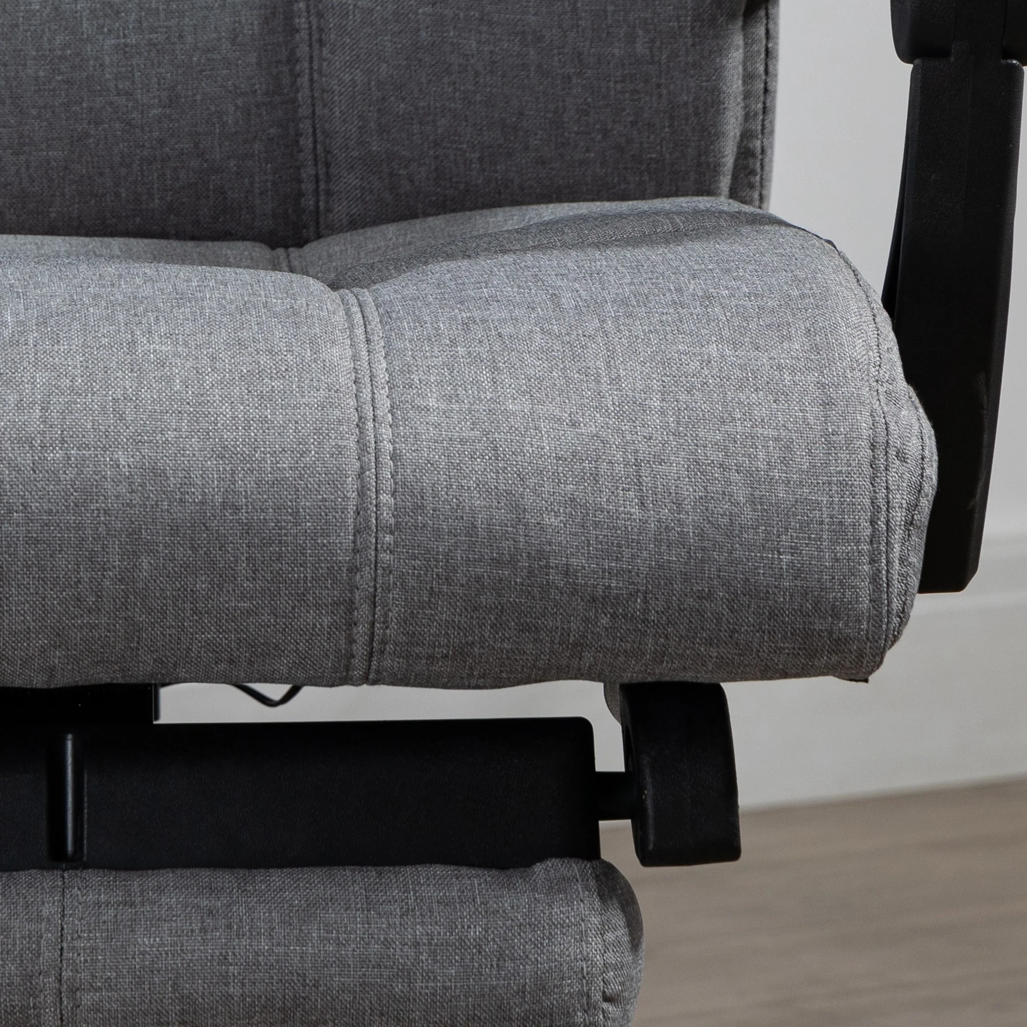 Fauteuil de bureau avec massage et chauffant, chaise de bureau ergonomique, repose-pied, vérin à gaz TUV, appuie-tête amovible et dossier inclinable, hauteur réglable, gris - Image 10