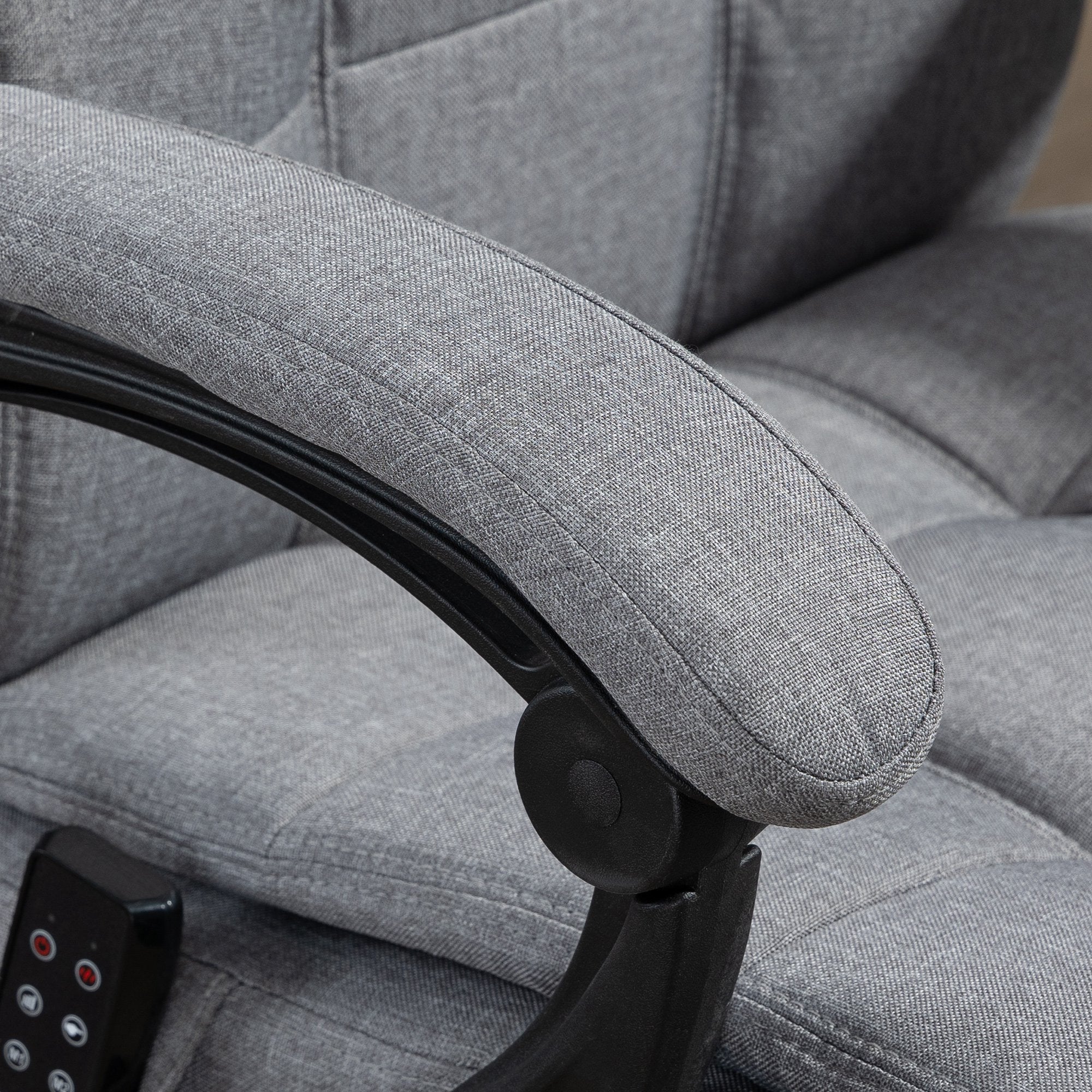 Fauteuil de bureau avec massage et chauffant, chaise de bureau ergonomique, repose-pied, vérin à gaz TUV, appuie-tête amovible et dossier inclinable, hauteur réglable, gris - Image 9