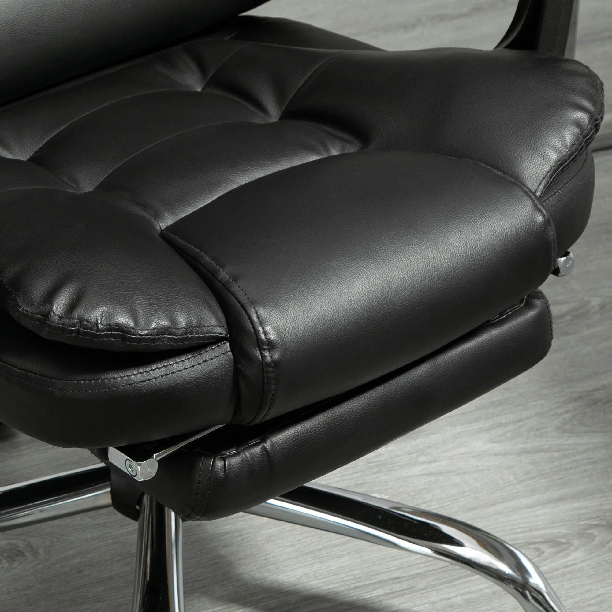Fauteuil de bureau fauteuil manager grand confort dossier inclinable roulettes PU 64,5 x 69 x 117 cm noir - Image 10