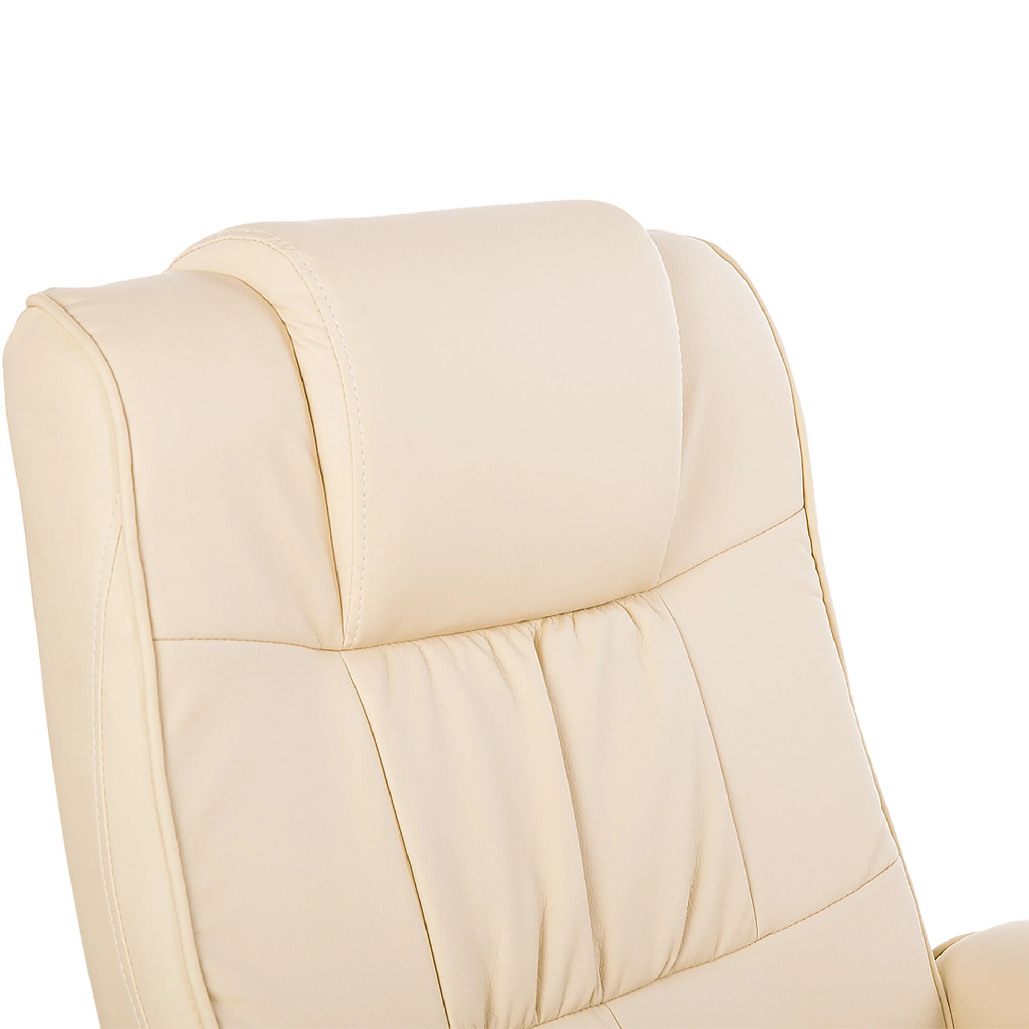 Fauteuil de Massage et Relaxation électrique pivotant inclinable avec Repose-Pied revêtement synthétique Beige - Image 9