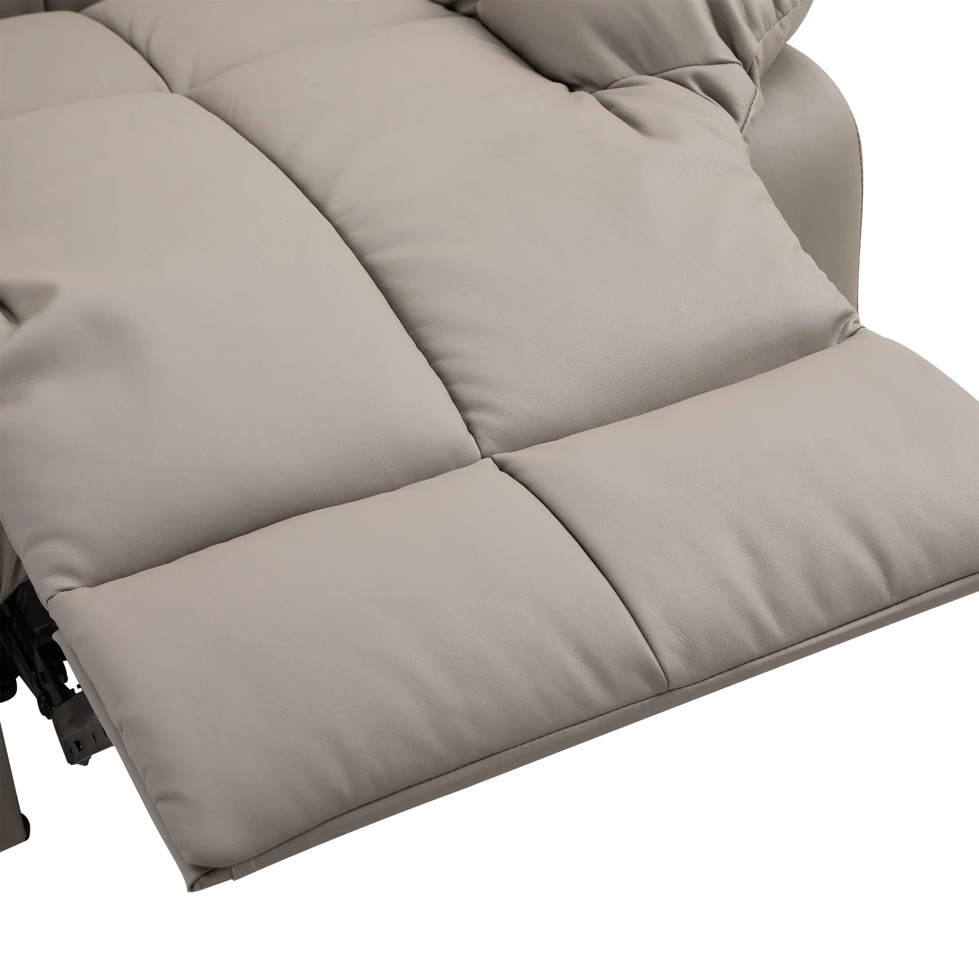 Fauteuil de massage fauteuil de relaxation massant avec dossier inclinable manuellement et repose-pied fauteuil TV revêtement synthétique télécommande incluse gris - Image 10