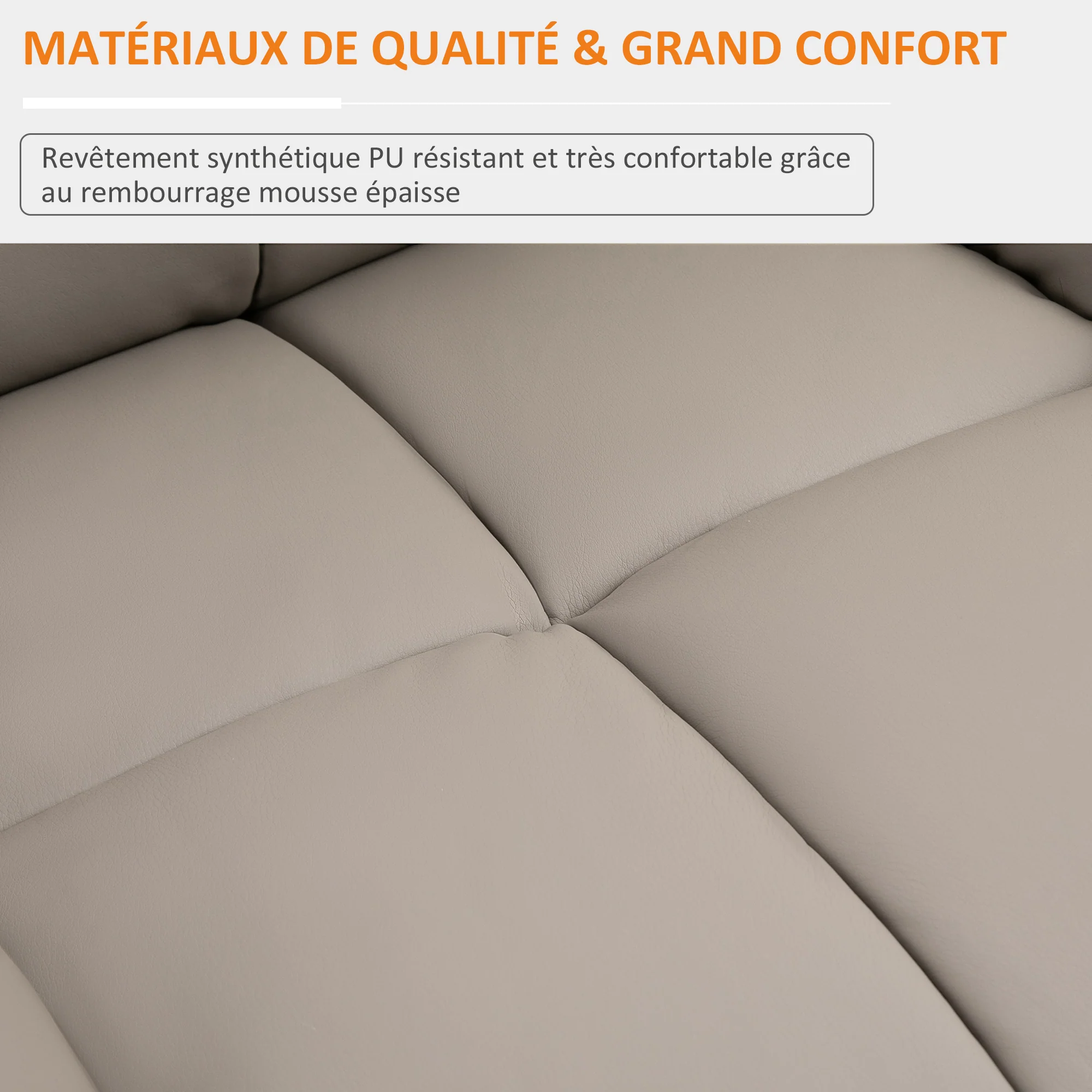 Fauteuil de massage fauteuil de relaxation massant avec dossier inclinable manuellement et repose-pied fauteuil TV revêtement synthétique télécommande incluse gris - Image 8