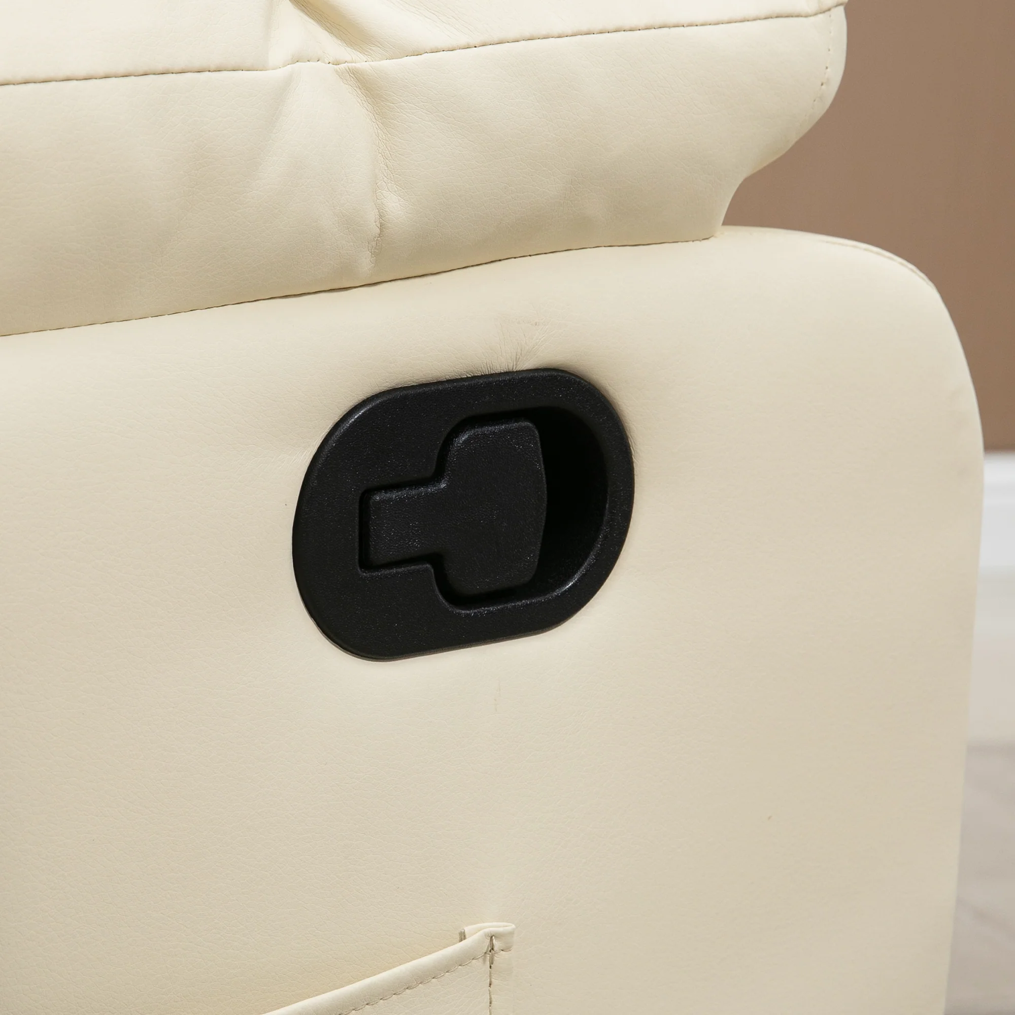 Fauteuil de massage fauteuil de relaxation massant avec dossier inclinable manuellement et repose-pied fauteuil TV revêtement synthétique télécommande incluse crème - Image 10