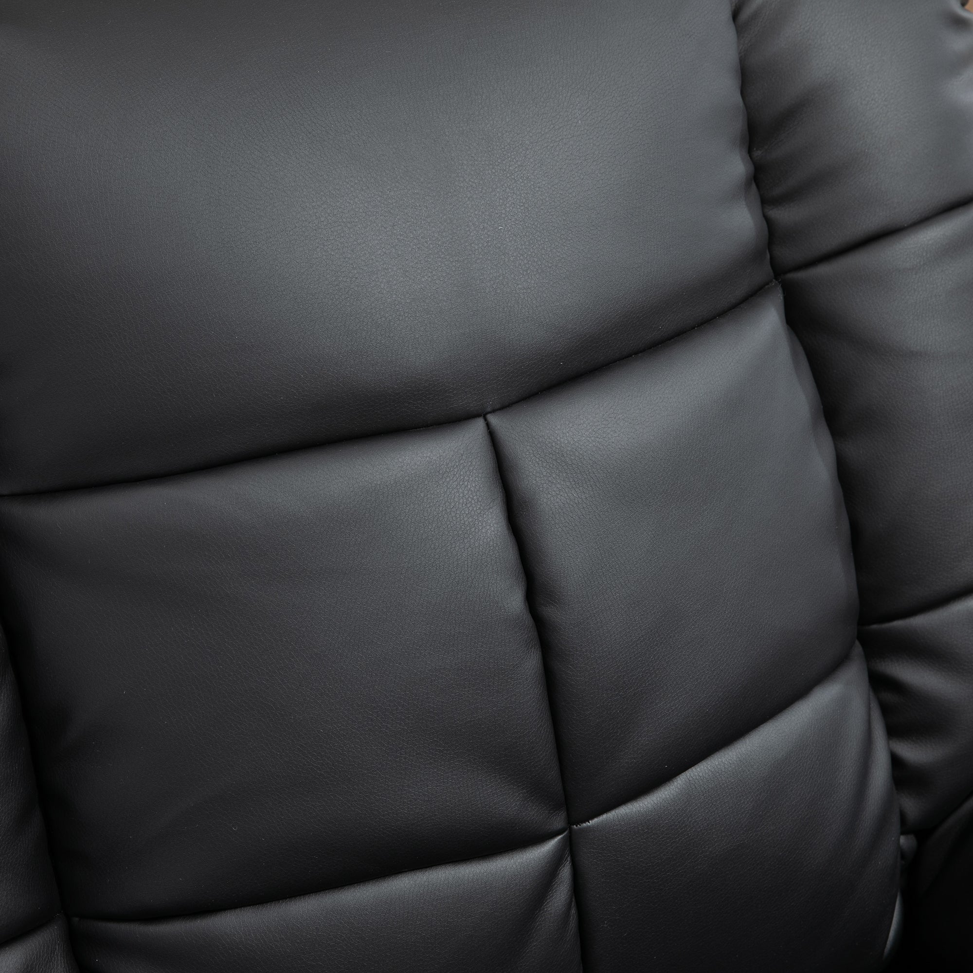 Fauteuil de massage fauteuil de relaxation massant avec dossier inclinable manuellement et repose-pied fauteuil TV revêtement synthétique télécommande incluse noir - Image 9