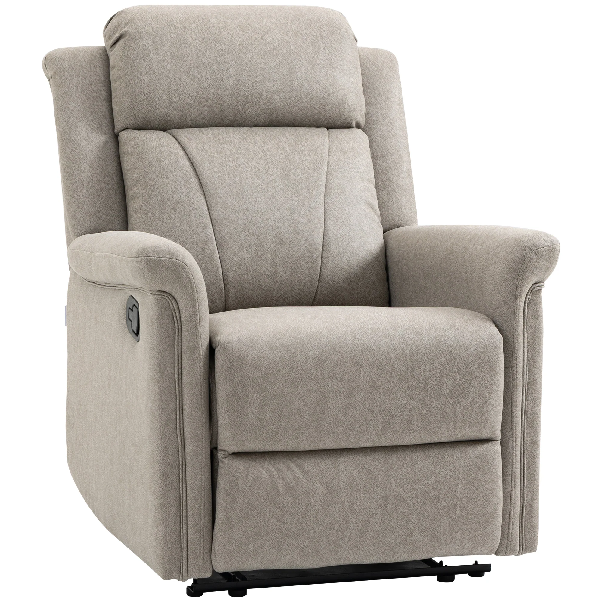 Fauteuil de relaxation inclinable 135° manuellement tissu en microfibre avec repose-pied gris - Image 11