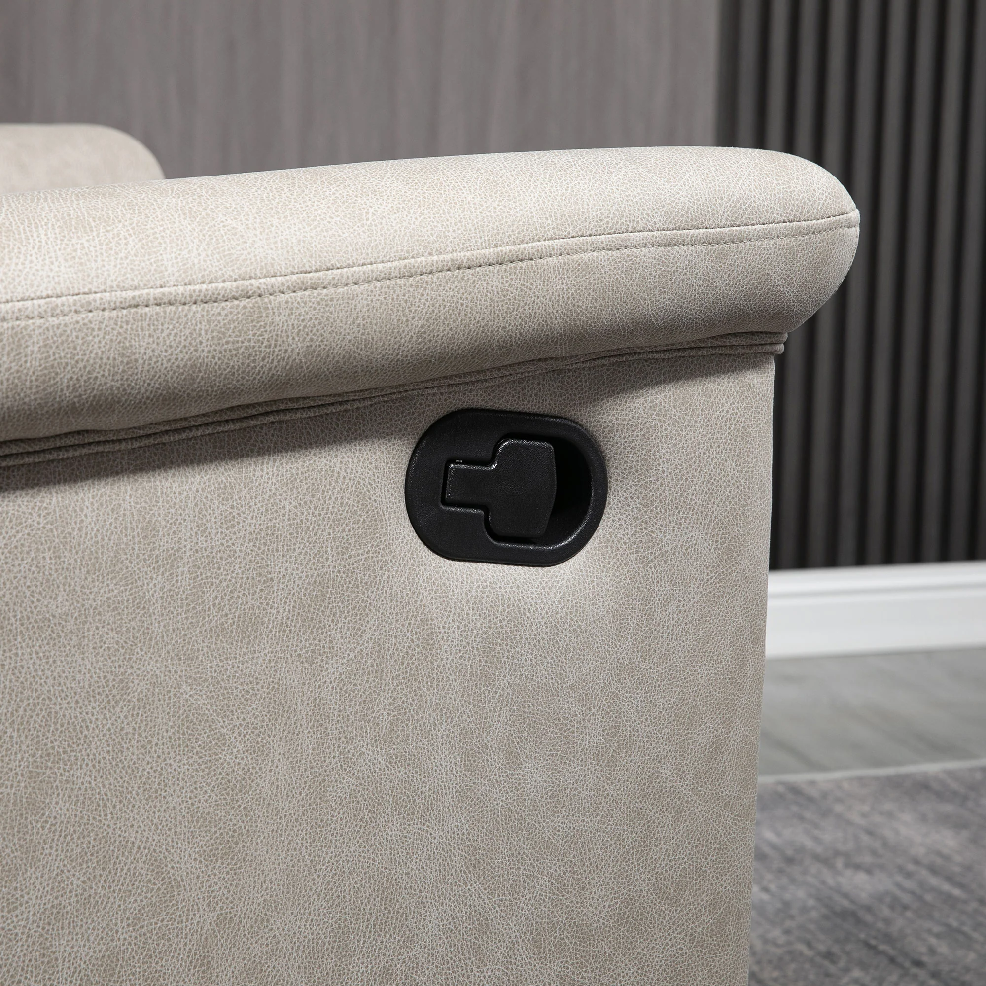 Fauteuil de relaxation inclinable 135° manuellement tissu en microfibre avec repose-pied gris - Image 8