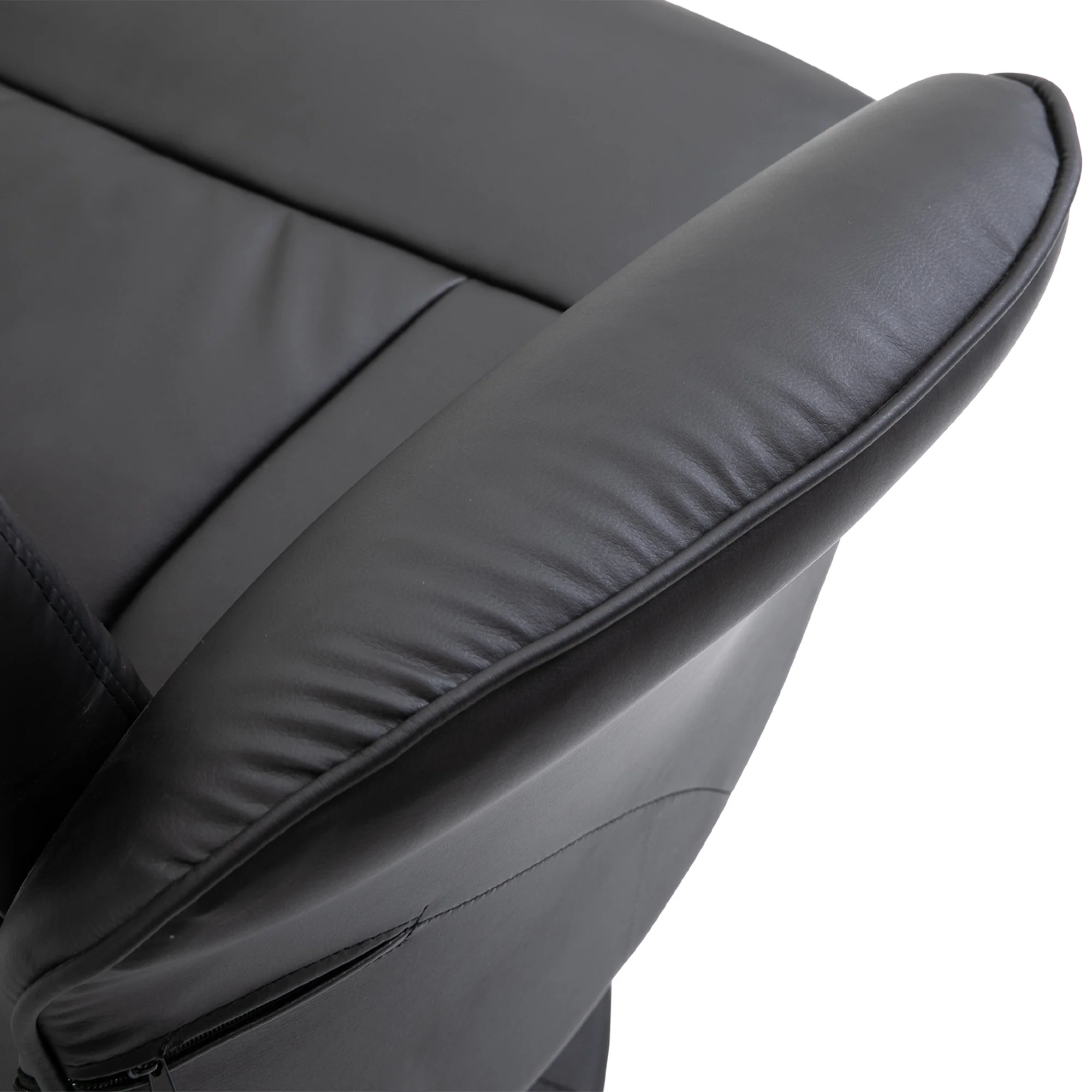 Fauteuil relax avec repose-pied fauteuil de relaxation relaxant pivotant 360° et dossier inclinable pour TV supportant jusqu'à 120 Kg revêtement synthétique métal noir - Image 10