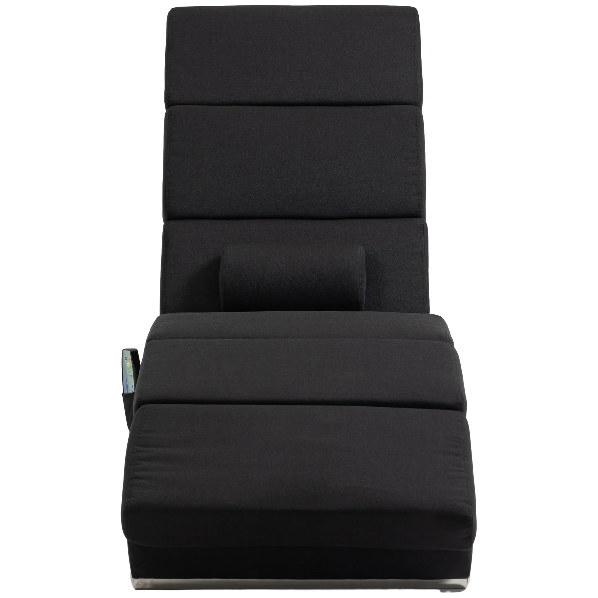 Fauteuil relax salon fauteuil de massage et chauffage meridienne chaise longue d'intérieur, avec télécommande et oreiller, chambre à coucher, salon, tissu effet lin noir - Image 10