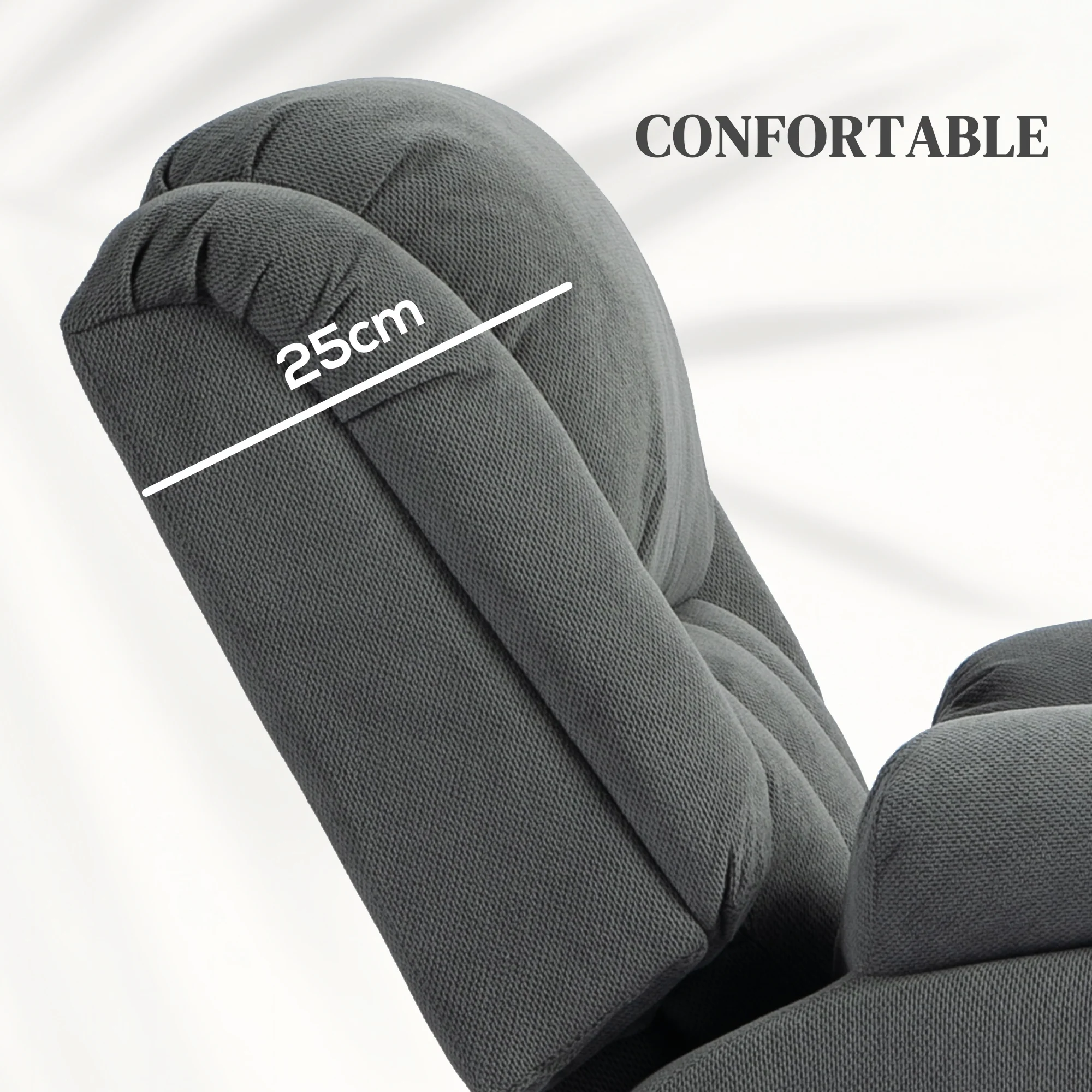Fauteuil releveur électrique avec fonction massage et chauffage, fauteuil relax électrique avec dossier inclinable, ports USB, télécommande, repose-pied et poche latérale, gris - Image 8